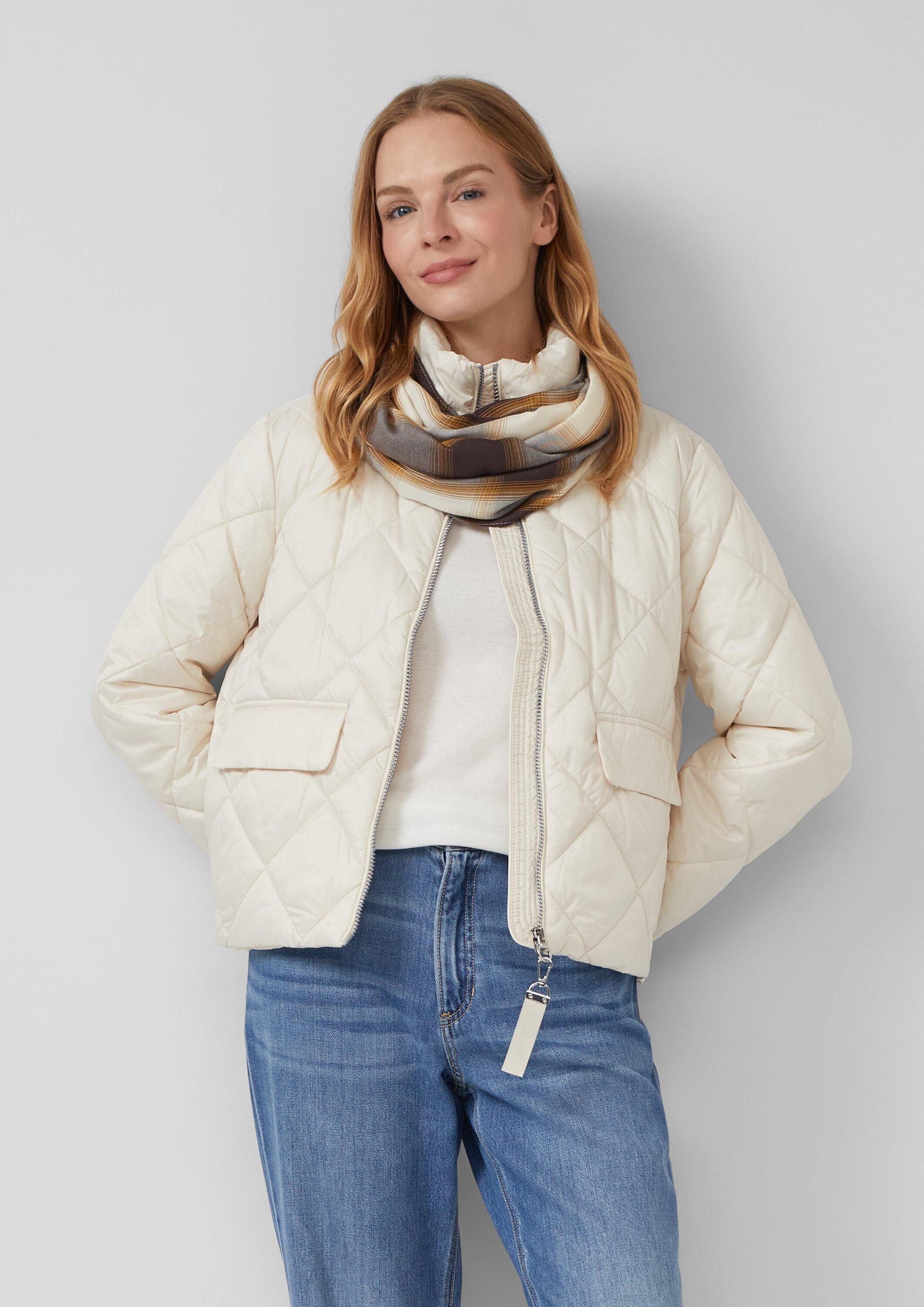 s.Oliver Loop Snood, Karierter Loop-Schal aus Modalmix