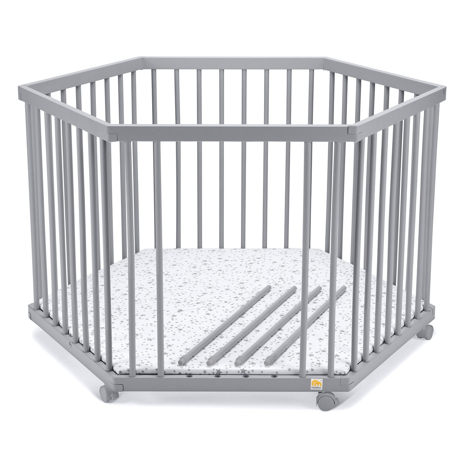 FabiMax Laufgitter 6-eck, Buche massiv, 4 Schlupfsprossen, stufenlos höhenv günstig online kaufen