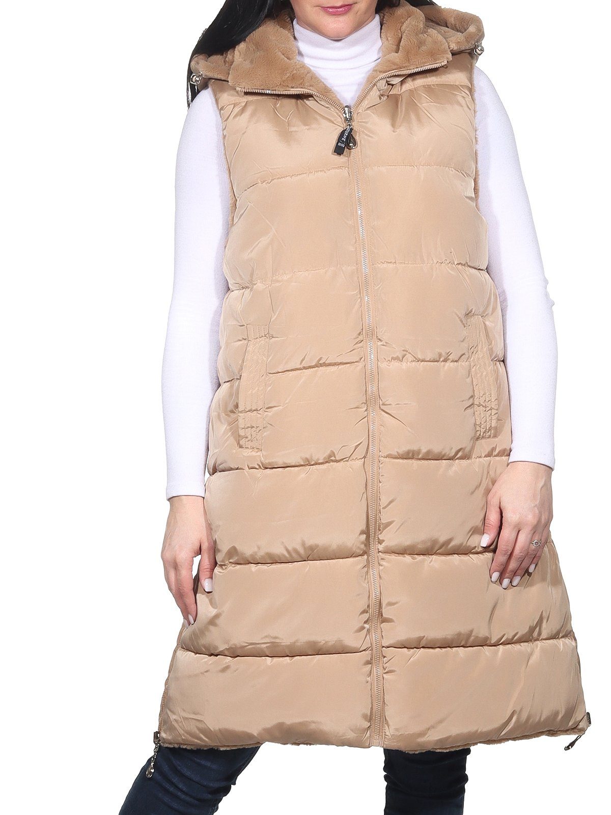 Aurela Damenmode Steppweste Damen Longweste mit günstig online kaufen