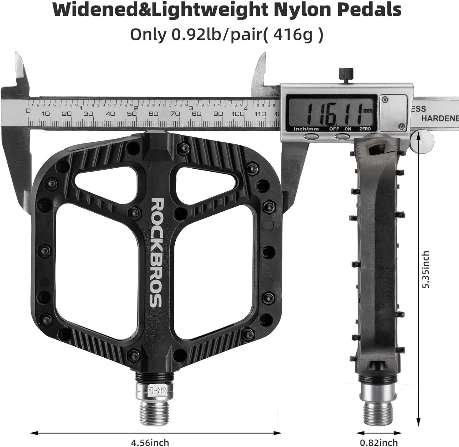 ROCKBROS Fahrradpedale Fahrradpedale 9/16 Zoll Anti-Rutsch Plattformpedale für MTB & Rennrad