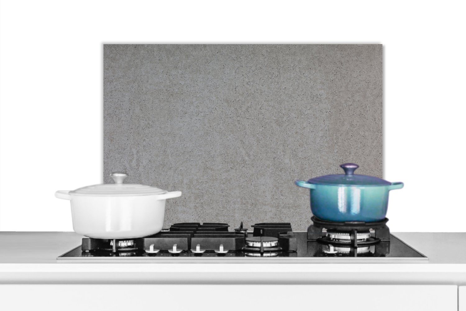 MuchoWow Küchenrückwand Beton - Schwarz - Wand - Grau, (1-tlg), 60x40 cm, Herdblende aus Wandschutz, Temperaturbeständig küchen