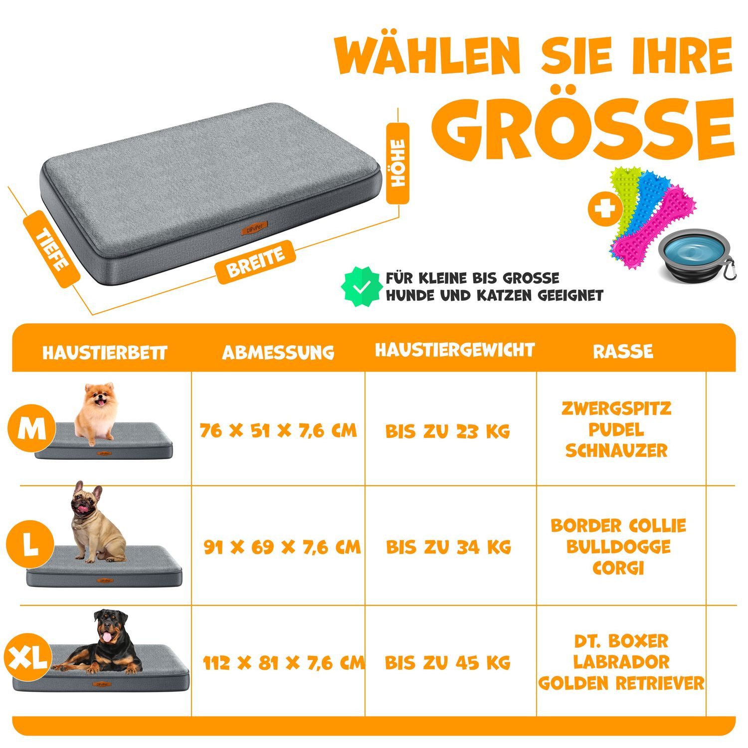 Thumbnail - Lovpet Tierbett, Hundebett orthopädisches Hundekissen Hundekorb Cookie