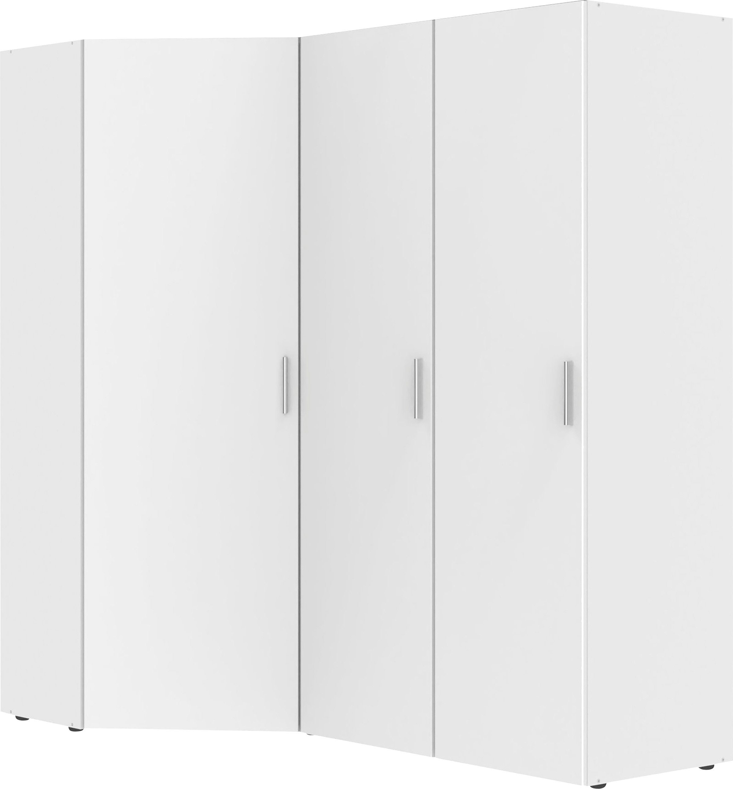 Münster Wimex | Weiß 40cm Schranksystem und (Spar-Set, Mehrzweckschrank 2 Schränke breit) 3tlg: Weiß Eckschrank+ 50cm