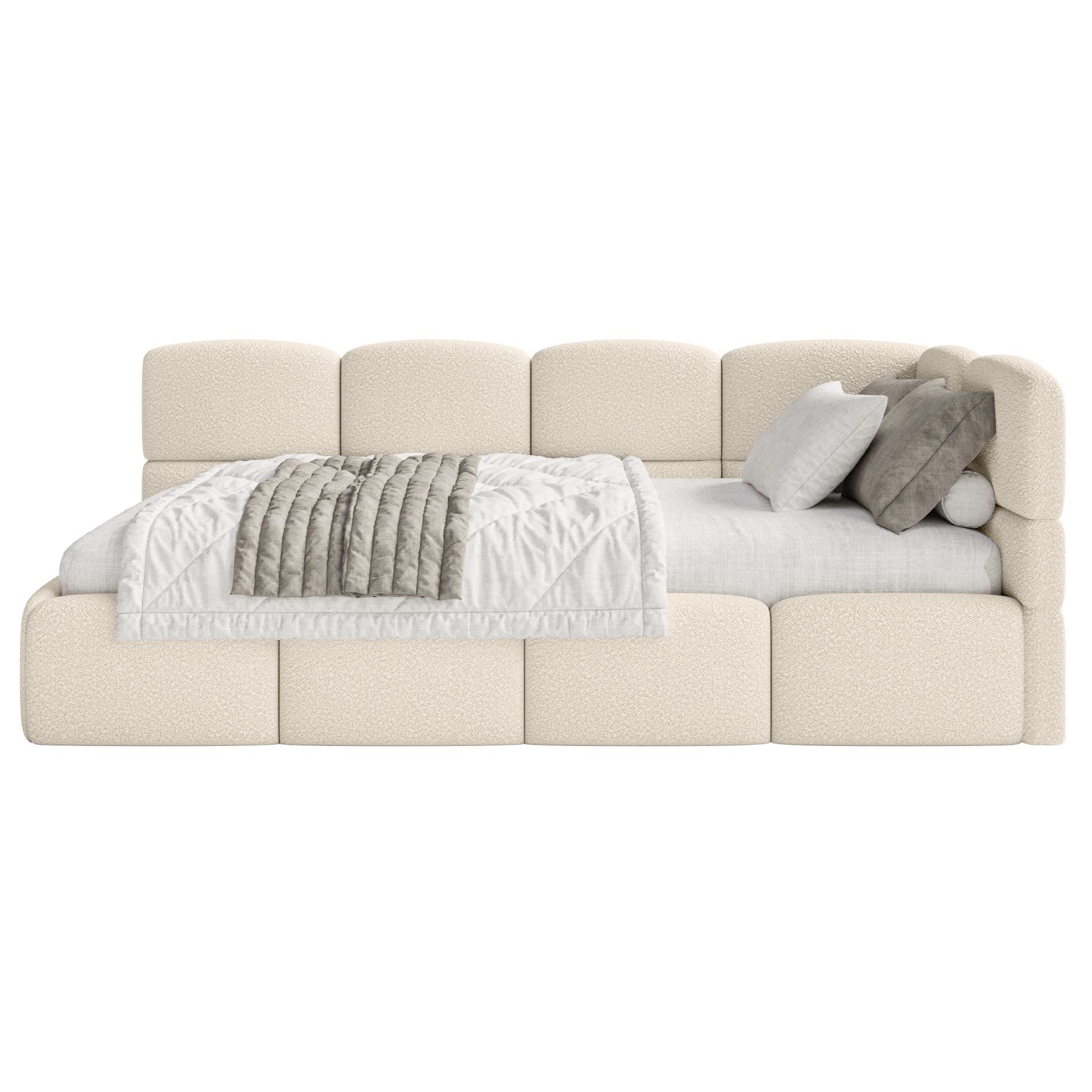 Selsey Jugendbett CLOUDY, mit Bettkasten, Bouclé, günstig online kaufen