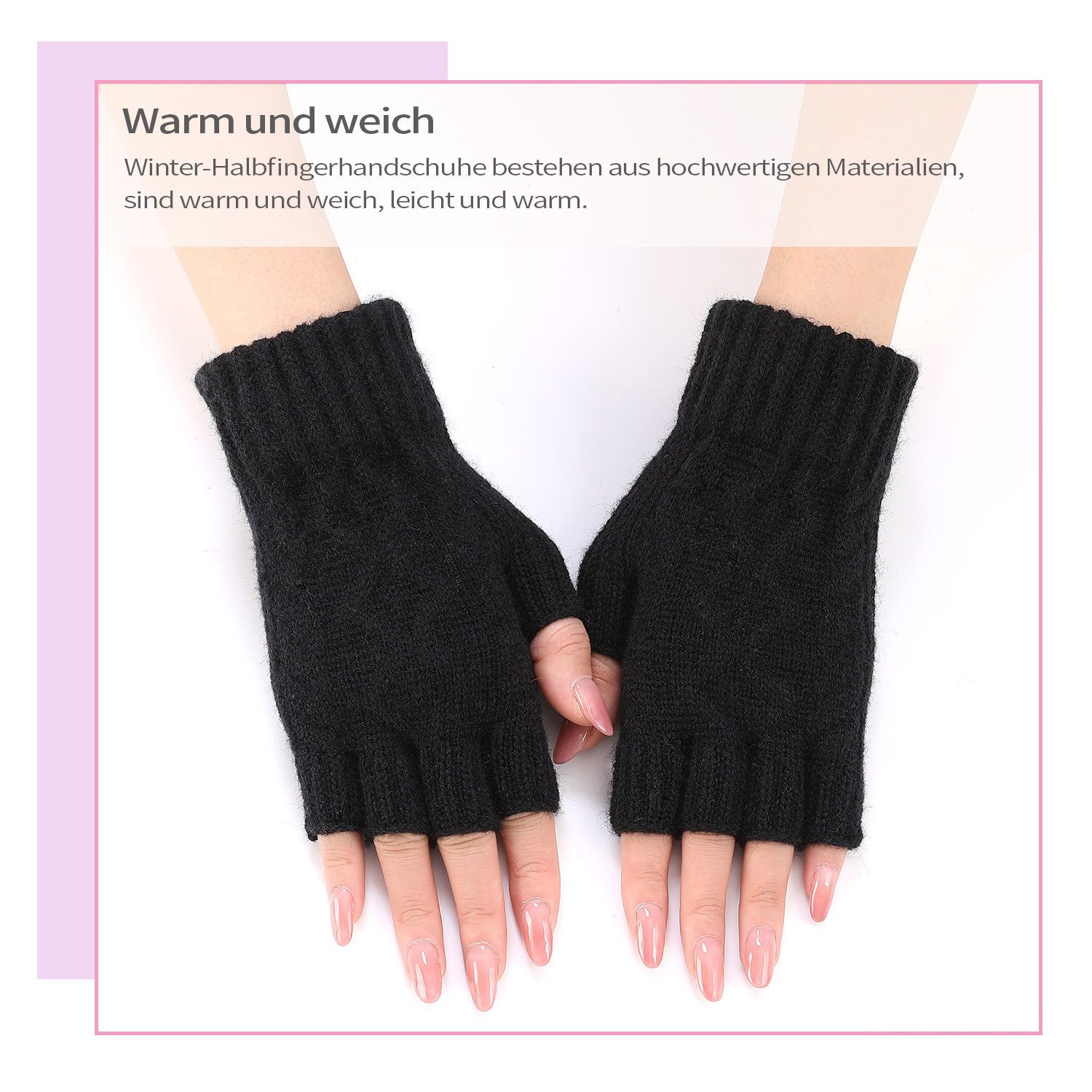 Refttenw Strickhandschuhe Fingerlose Strickhandschuhe,Bequeme, warme Winter günstig online kaufen