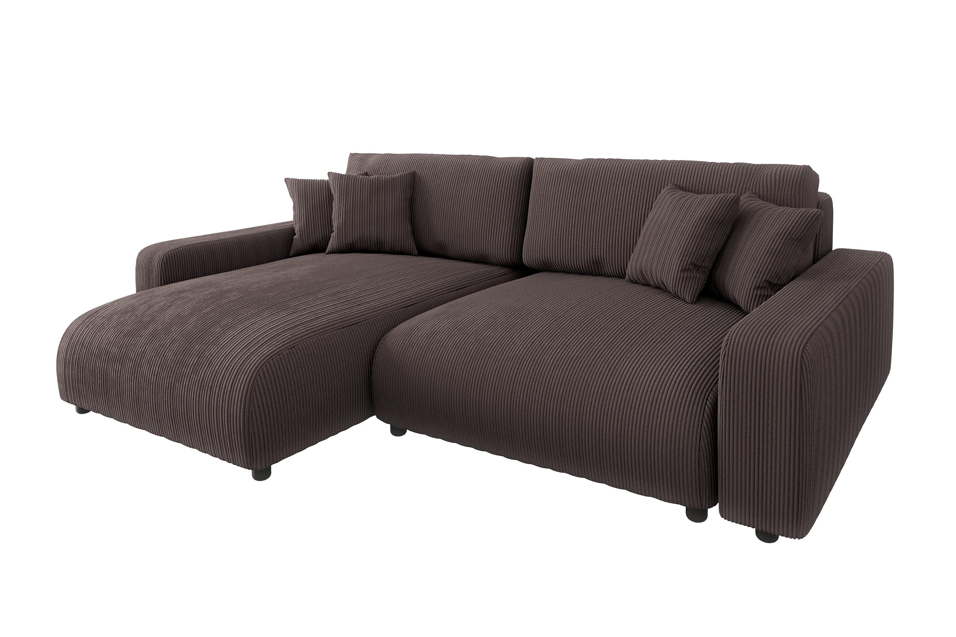 S-Style Möbel Ecksofa Emma mit Bettfunktion in Cord-Stoff, schöner Sitzkomf günstig online kaufen