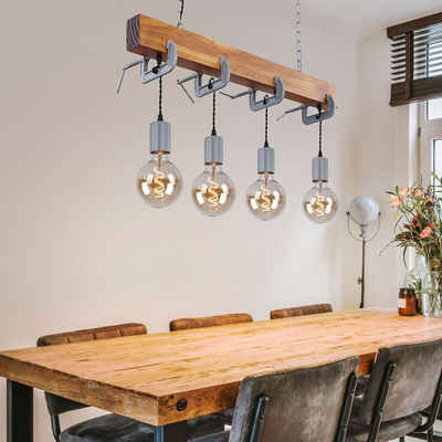 etc-shop Hängeleuchte, Leuchtmittel nicht inklusive, Hängeleuchte Holz Esstisch Lampe Küche hängend