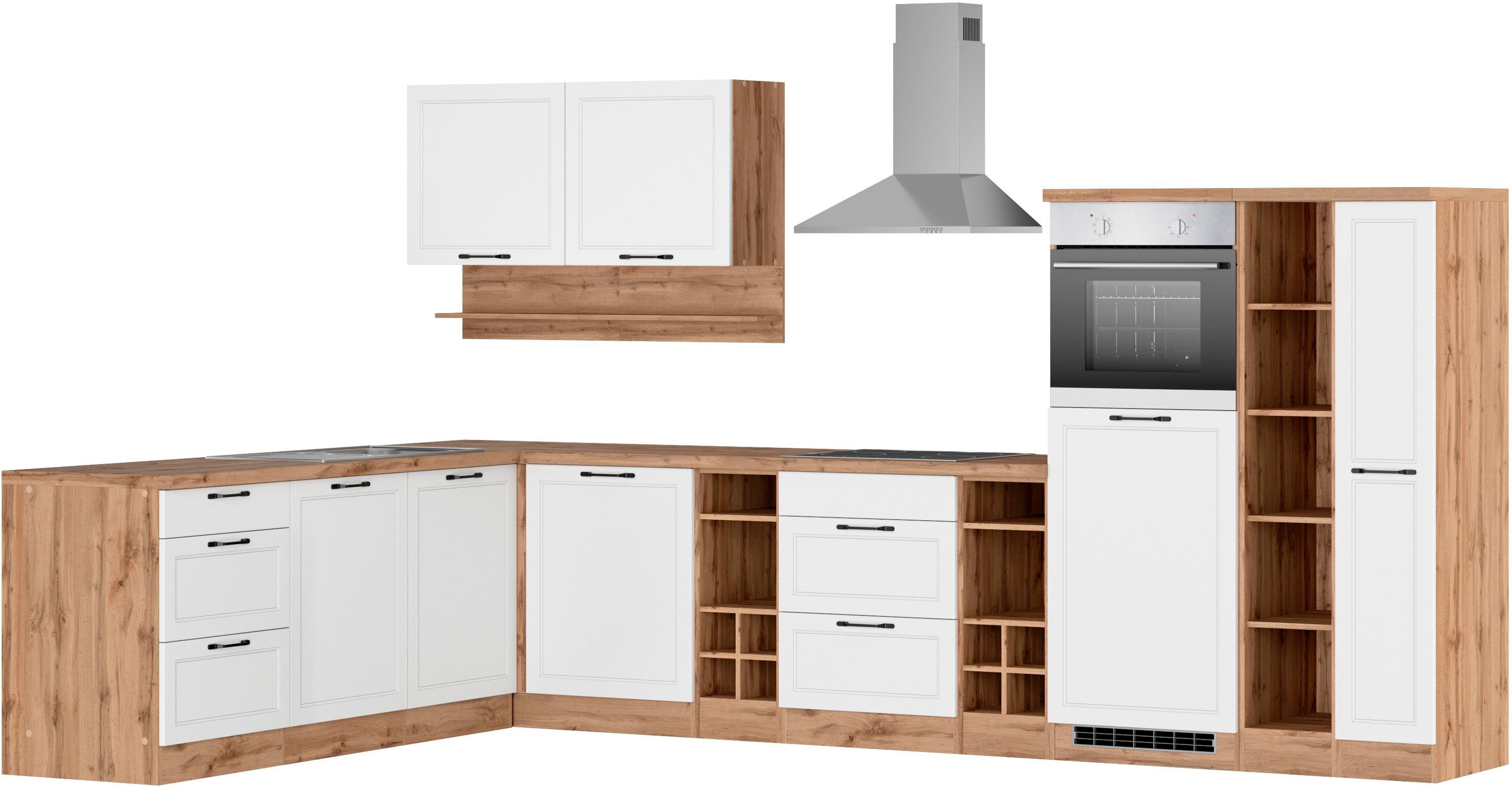 KOCHSTATION Winkelküche KS-Lana, Stellbreite 240/360 cm, wahlweise mit E-Geräten