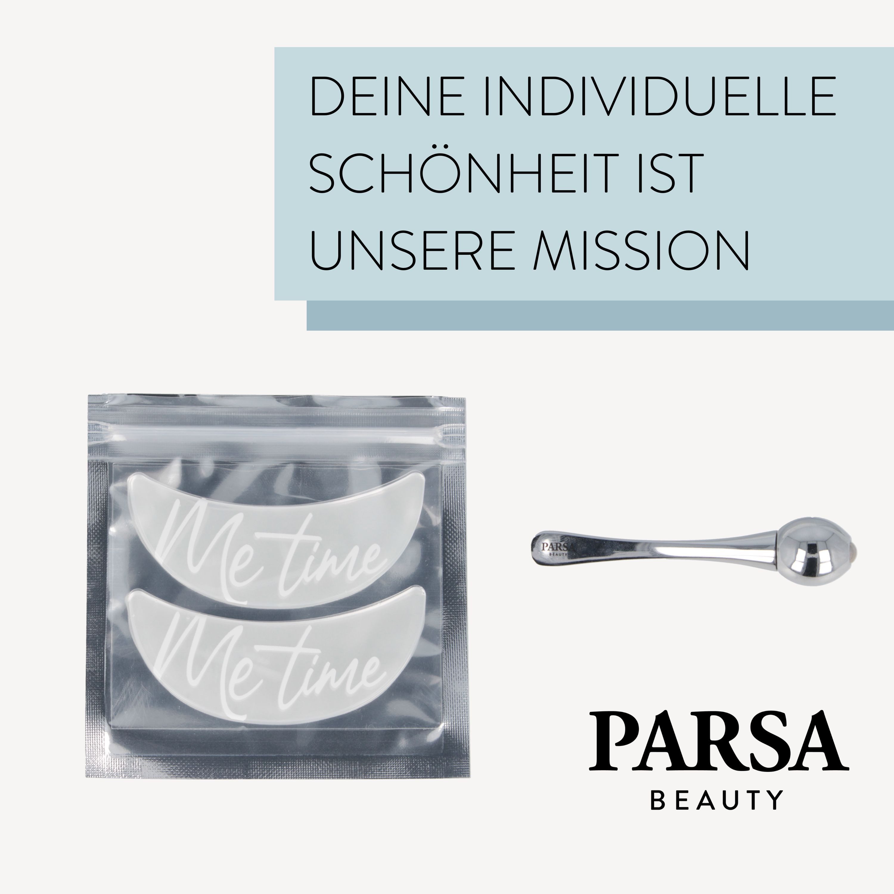 PARSA Beauty Gesichtspflege-Set Clean & Care Augenpflegeset, Augenroller & Silikon-Pads