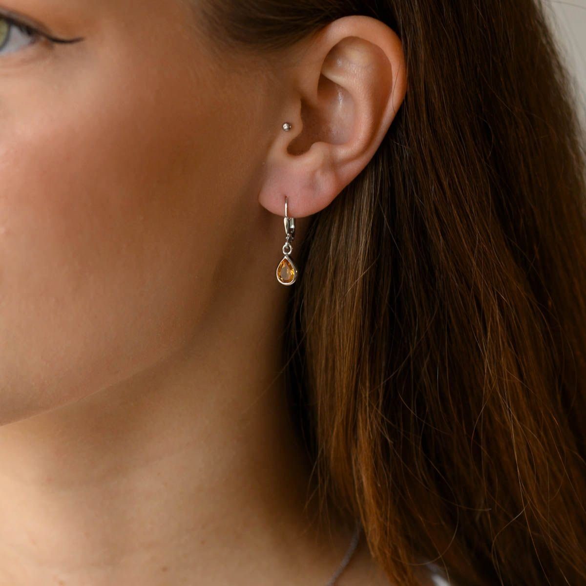 Materia Paar Ohrhänger Damen Citrin Orange günstig online kaufen