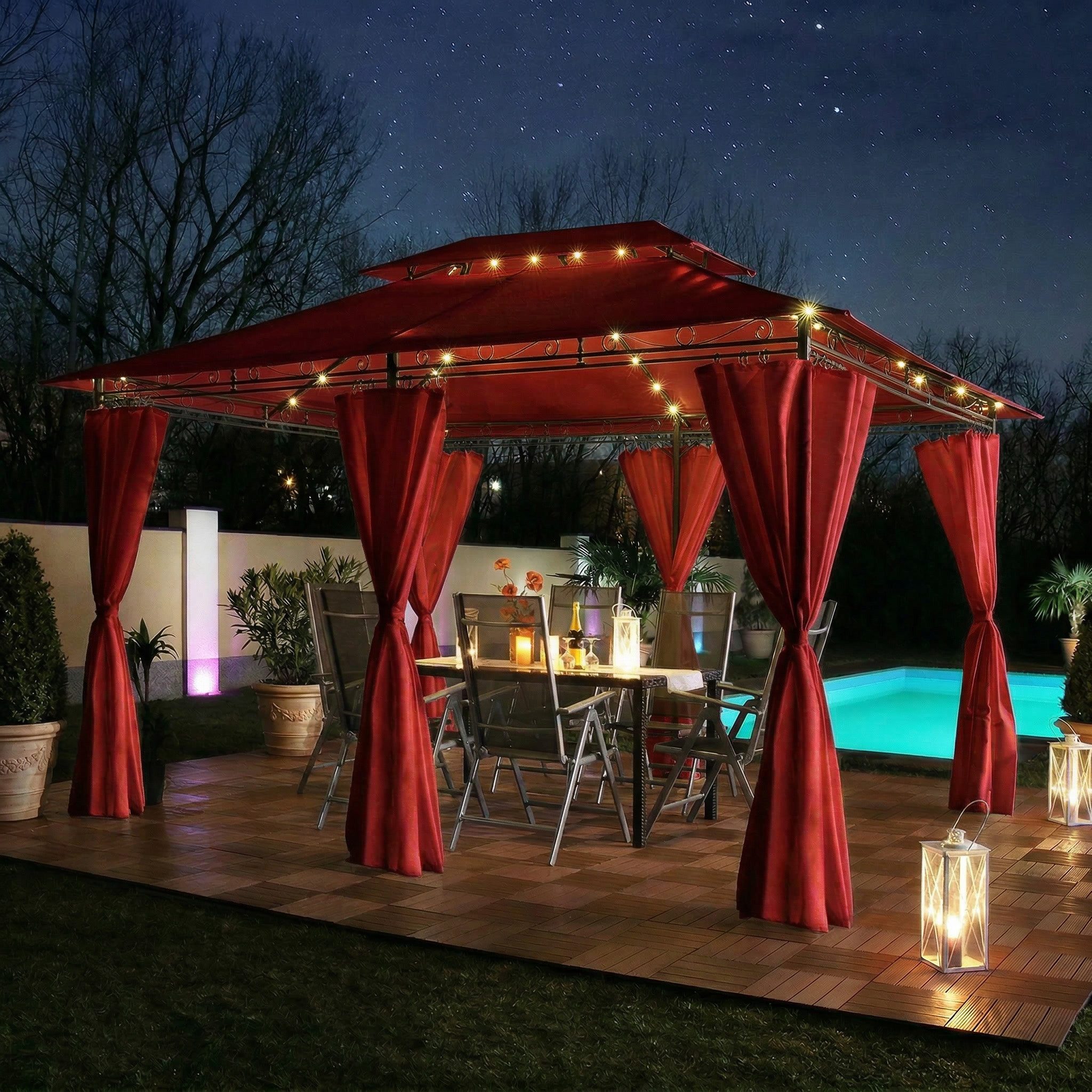 Swing&Harmonie Pavillon LED - Pavillon 3x4m Minzo Garten Pavillion, Solar Pavilion Gartenzelt Designer Pavilon