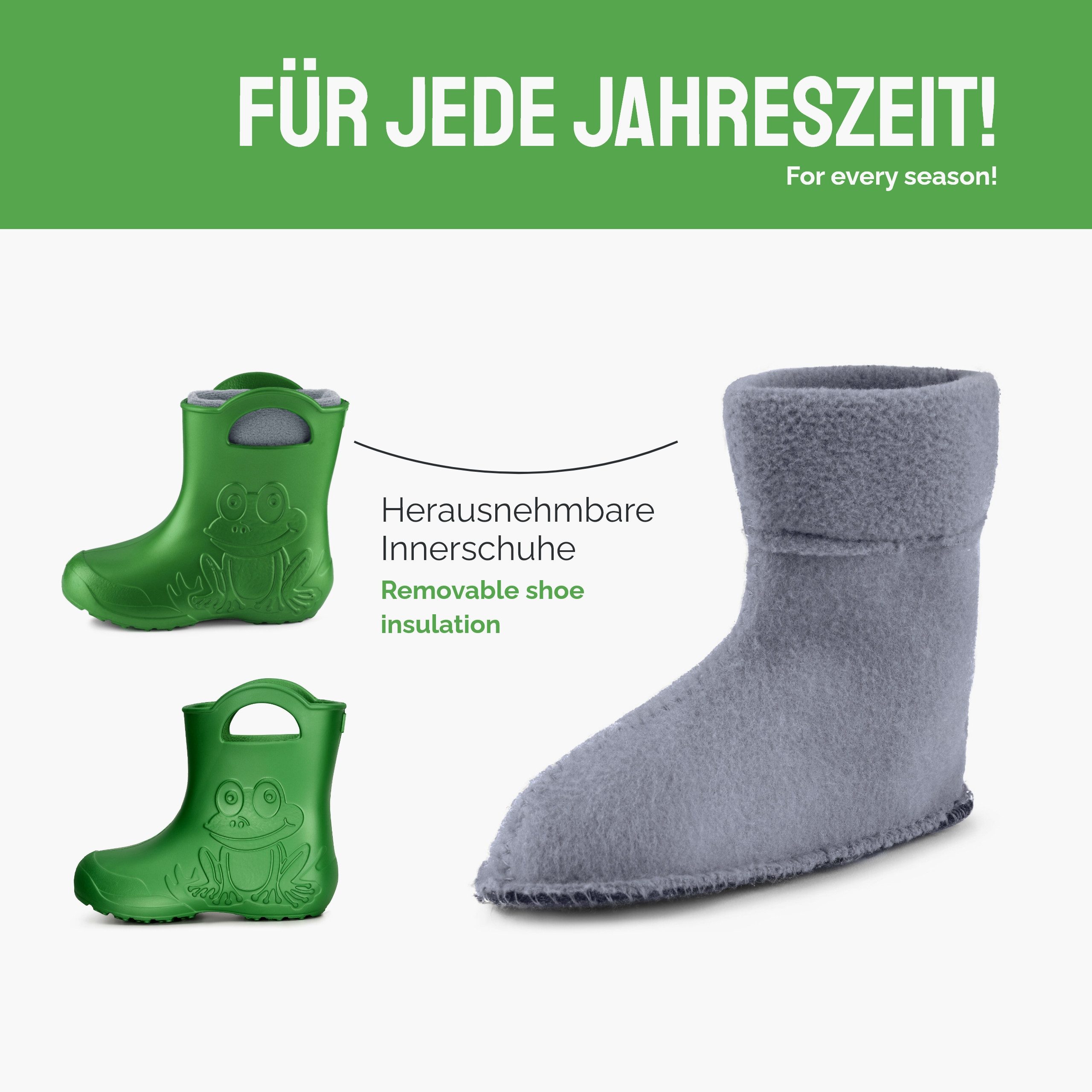 Ladeheid Kinder EVA federleichte Regenschuhe LA-CA-03 Gummistiefel mit herausnehmbares Innenfutter – Bild 4 von 5