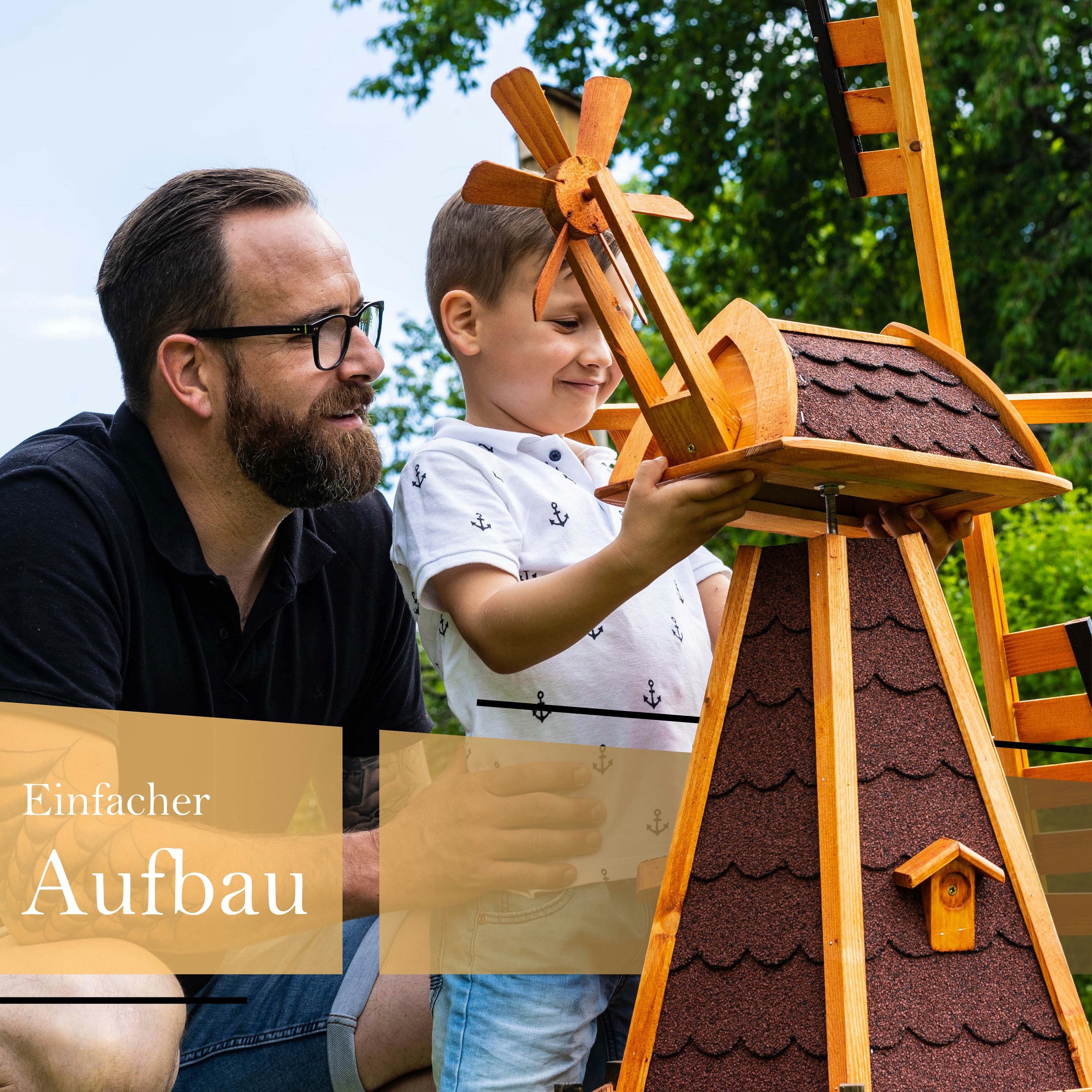 DSH DEKO SHOP HANNUSCH Gartenfigur Windmühle norddeutscher Art ab 80 cm in verschiedenen Varianten – Bild 5 von 5