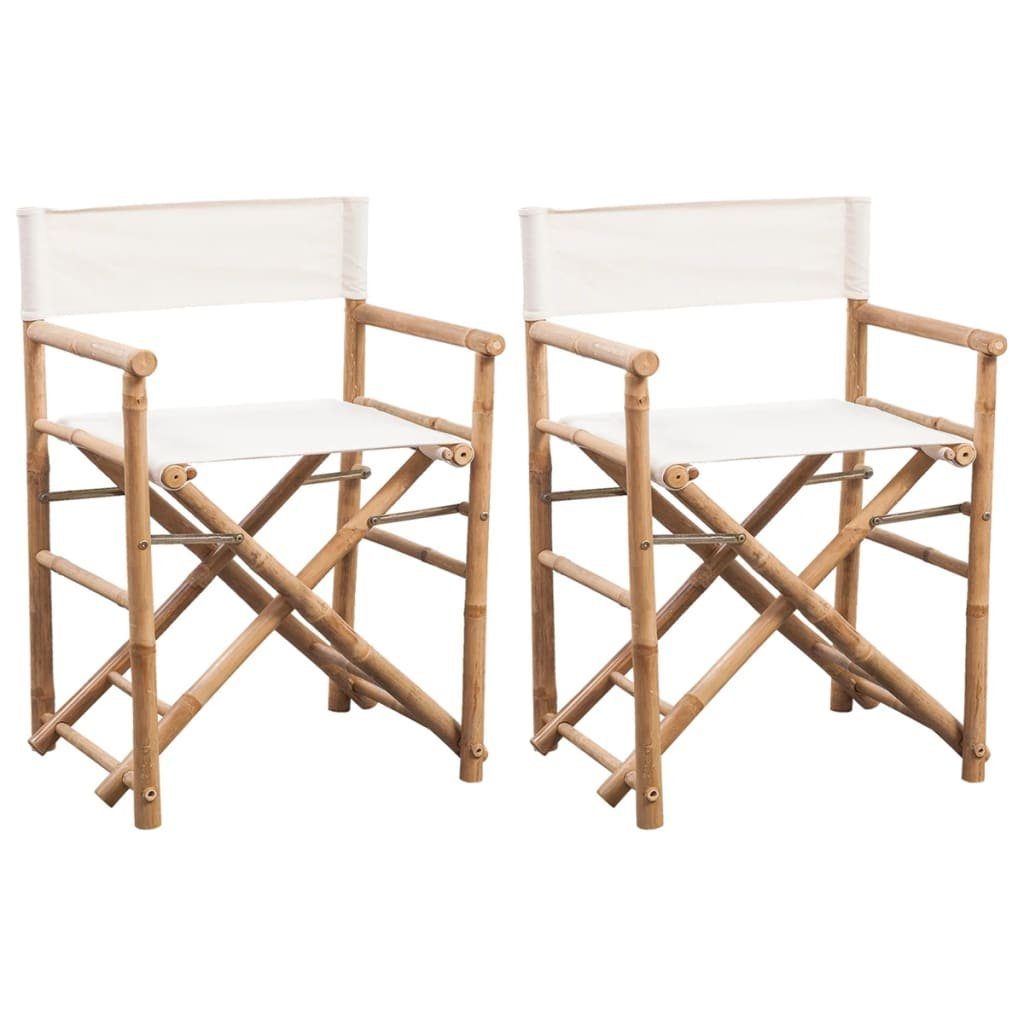 furnicato Regiestuhl Klappbarer 2 Stk. Bambus und Canvas (1 St)