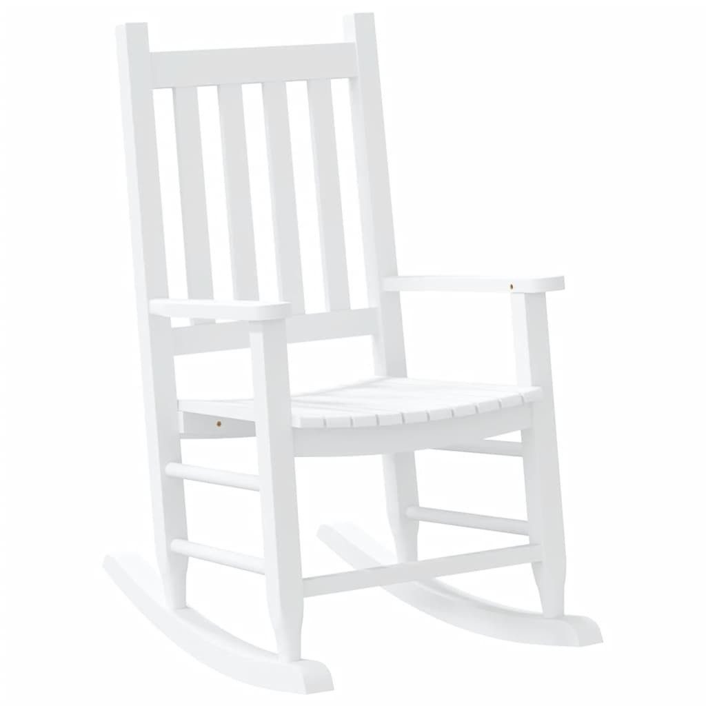 vidaXL Schaukelstuhl Weiß Kindersessel Schaukelstuhl Schaukelsessel Holzstuhl 49x66,5x85,5