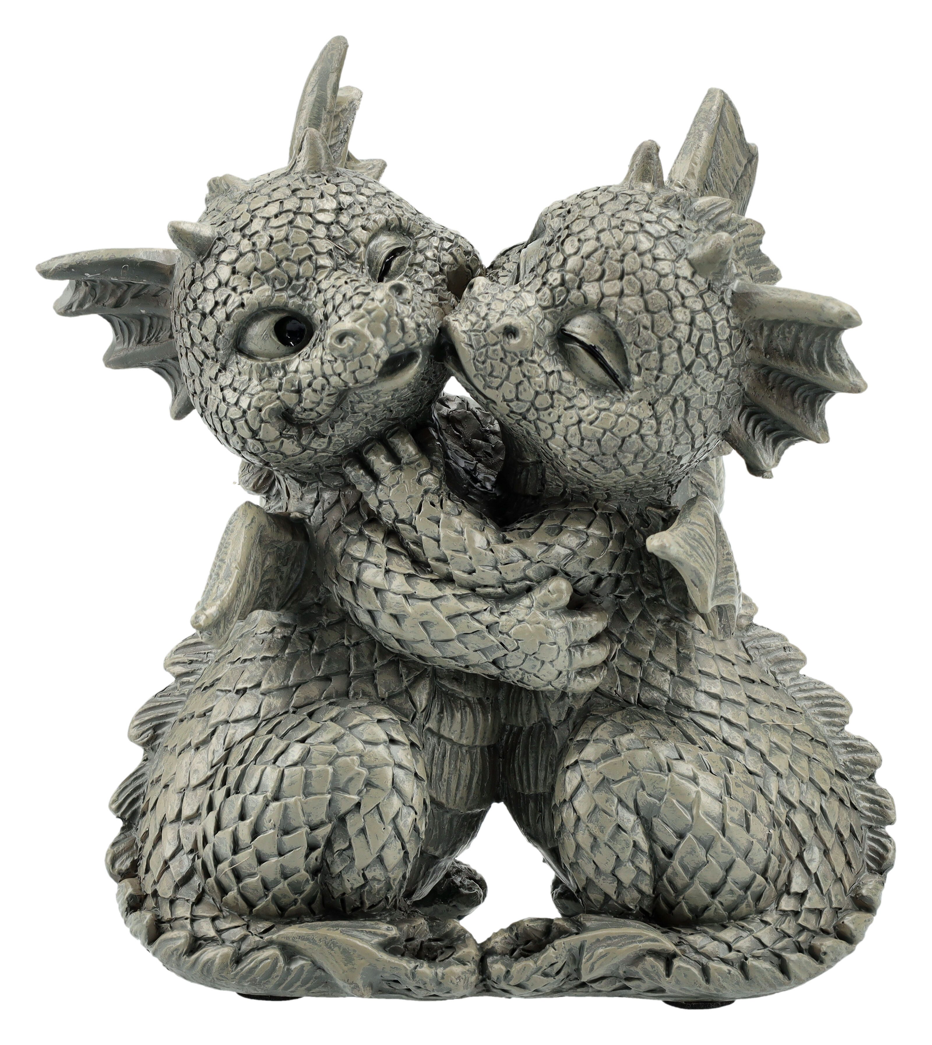 Figuren Shop GmbH Gartenfigur Gartenfigur Drache klein - Glücksdrache Loves - Fantasy Gartendeko