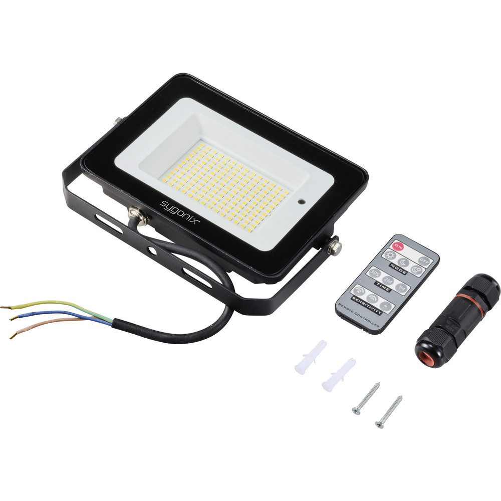 Sygonix LED Flutlichtstrahler Sygonix SY-5995284 LED-Außenstrahler mit Bewegungsmelder EEK: C (A -