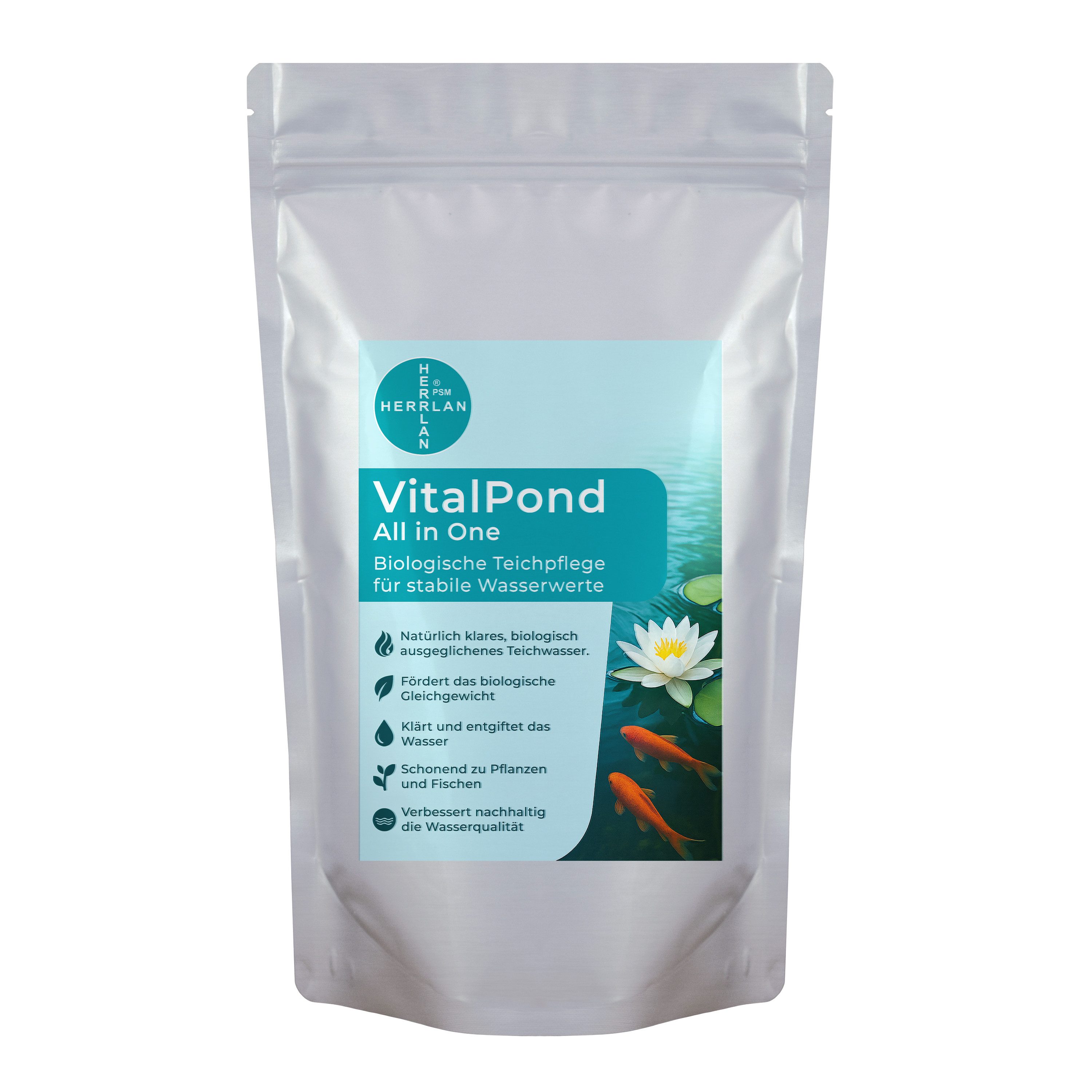 HERRLAN Teichpflege VitalPond - CHEMIEFREI, (250g), All-in-One-Lösung zur biologischen Teichpflege