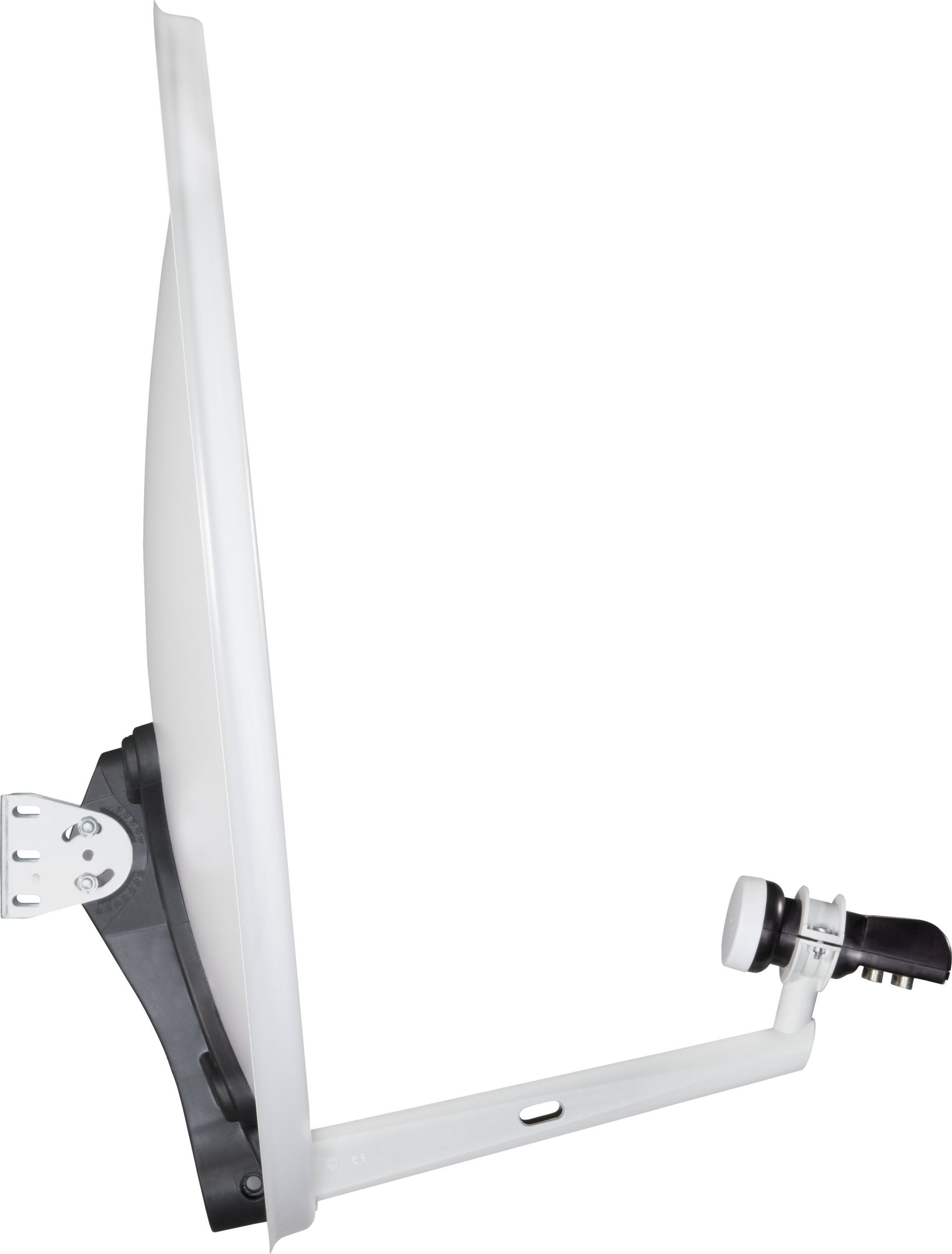 TechniSat TECHNITENNE 70 mit Quattro-Switch-LNB Sat-Spiegel (70 cm, Stahl, Quattro-Switch-LNB für 4 Teilnehmer, Ultra-HD, inkl. Masthalterung)