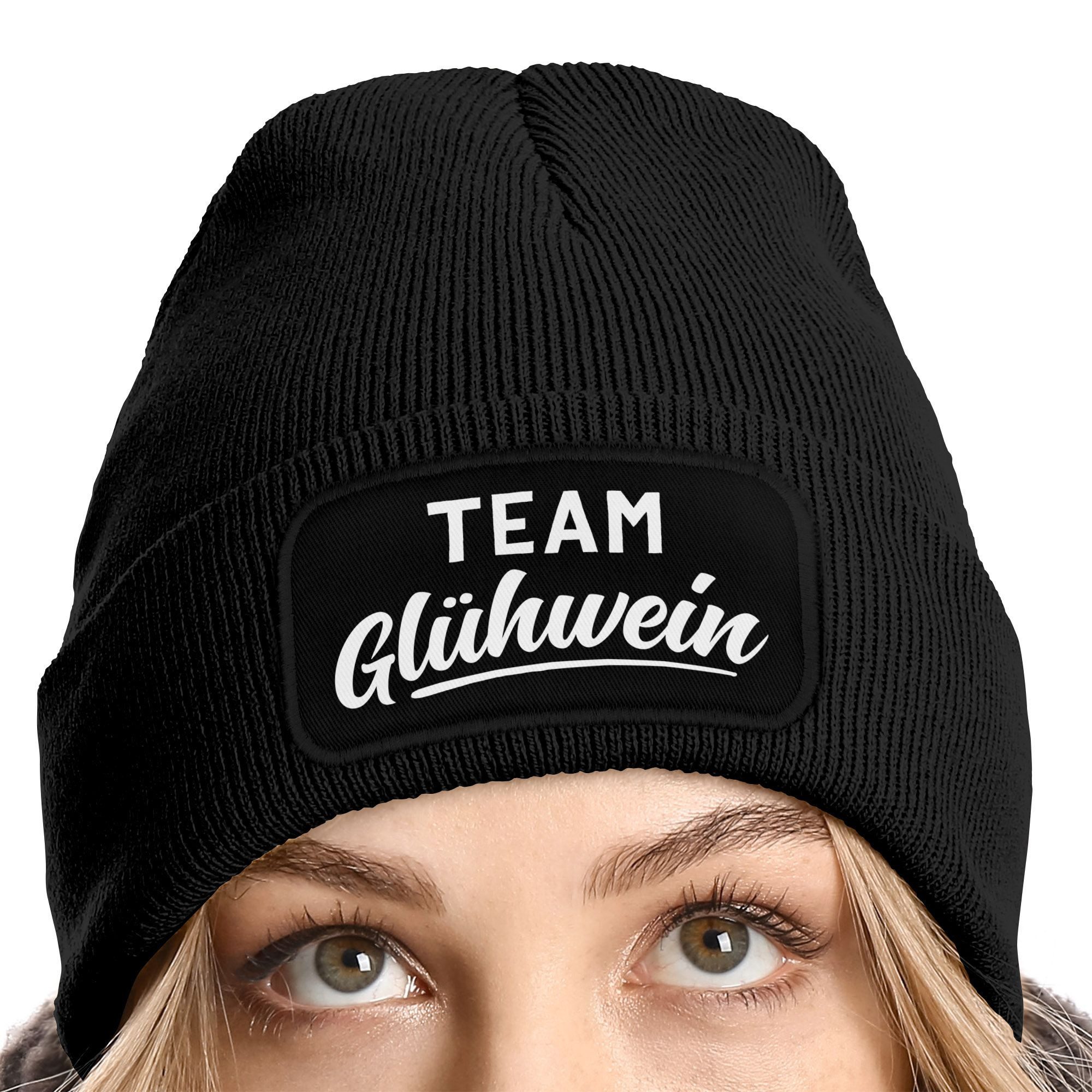 MoonWorks Strickmütze Damen Beanie mit Patch Strickmütze mit Spruch Team Gl günstig online kaufen