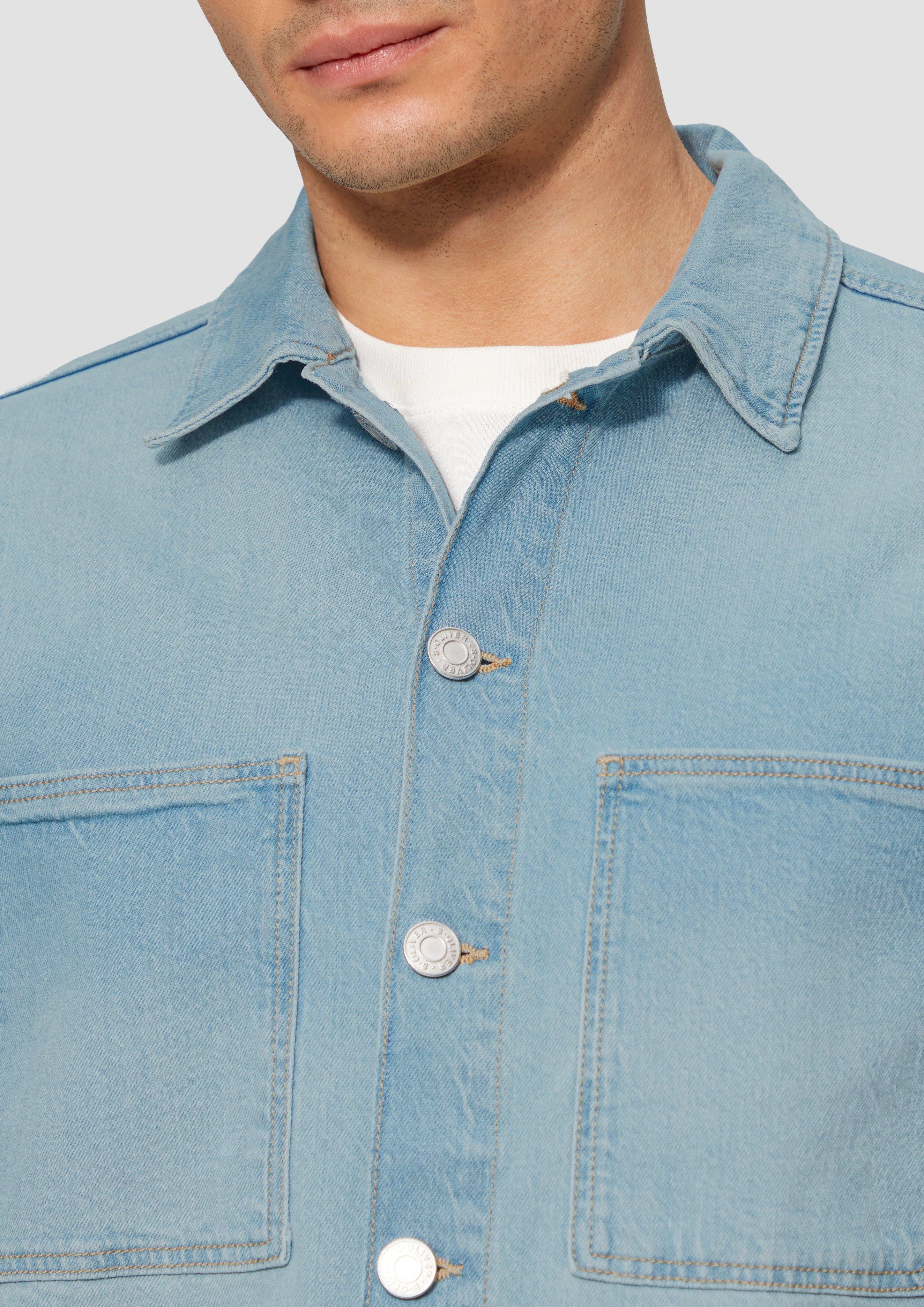 s.Oliver Langarmhemd Lässiges Overshirt aus Denim günstig online kaufen