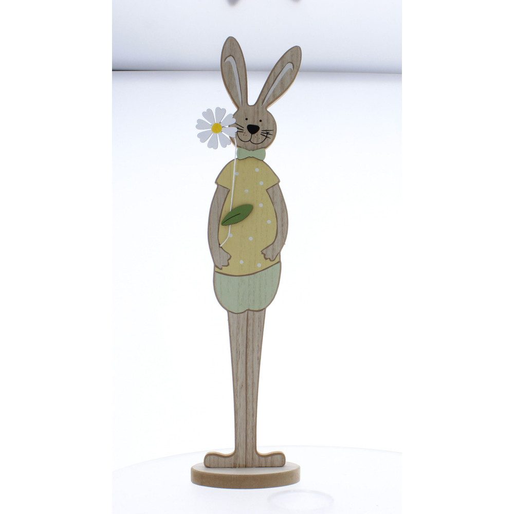 Rosa Osterhasen Deko Aus Harz – 19 Cm Große Hasenfigur Mit Eiern & Lilien | Frühlingsdekoration Für Zuhause
