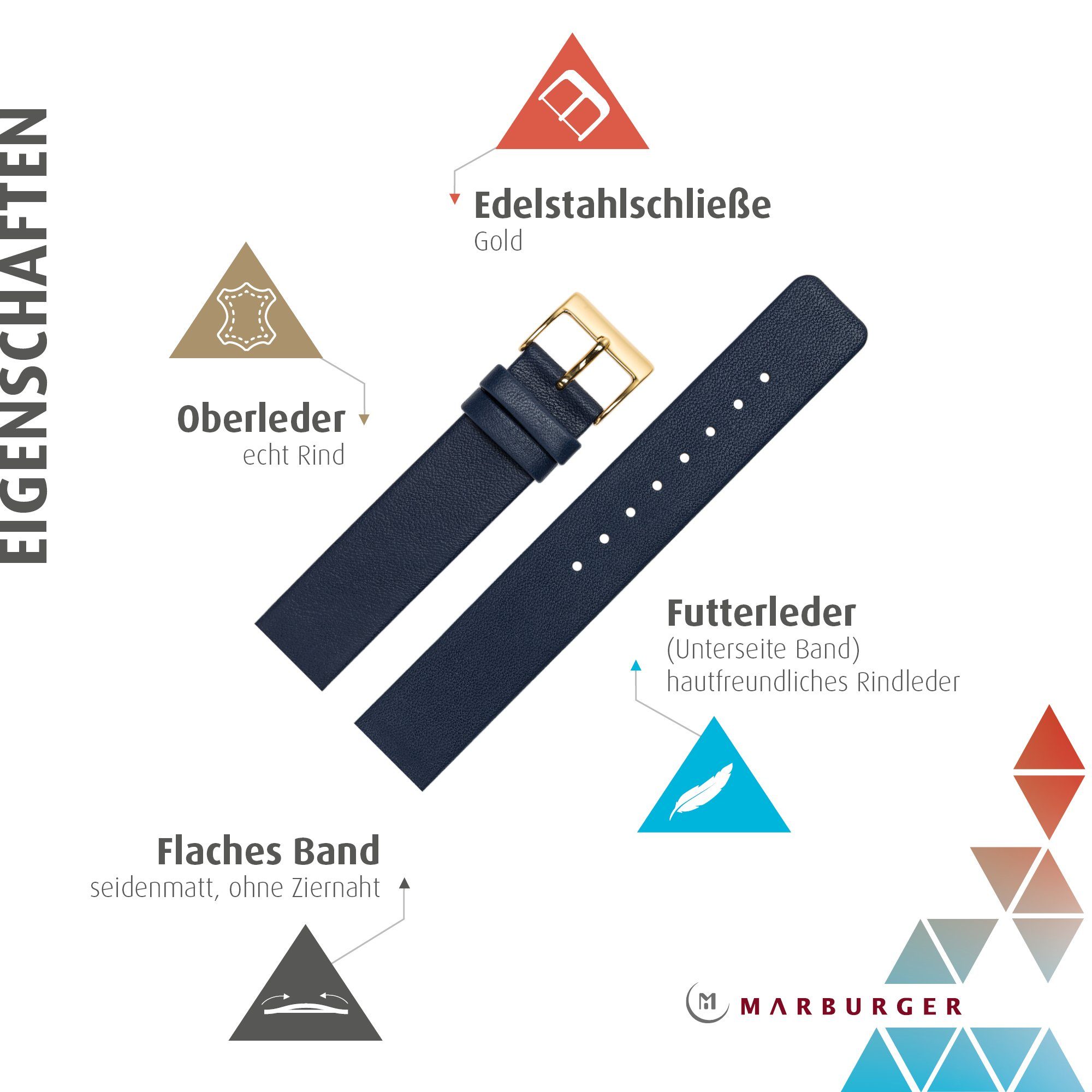 MARBURGER Uhrenarmband 16mm Leder passend für Skagen günstig online kaufen