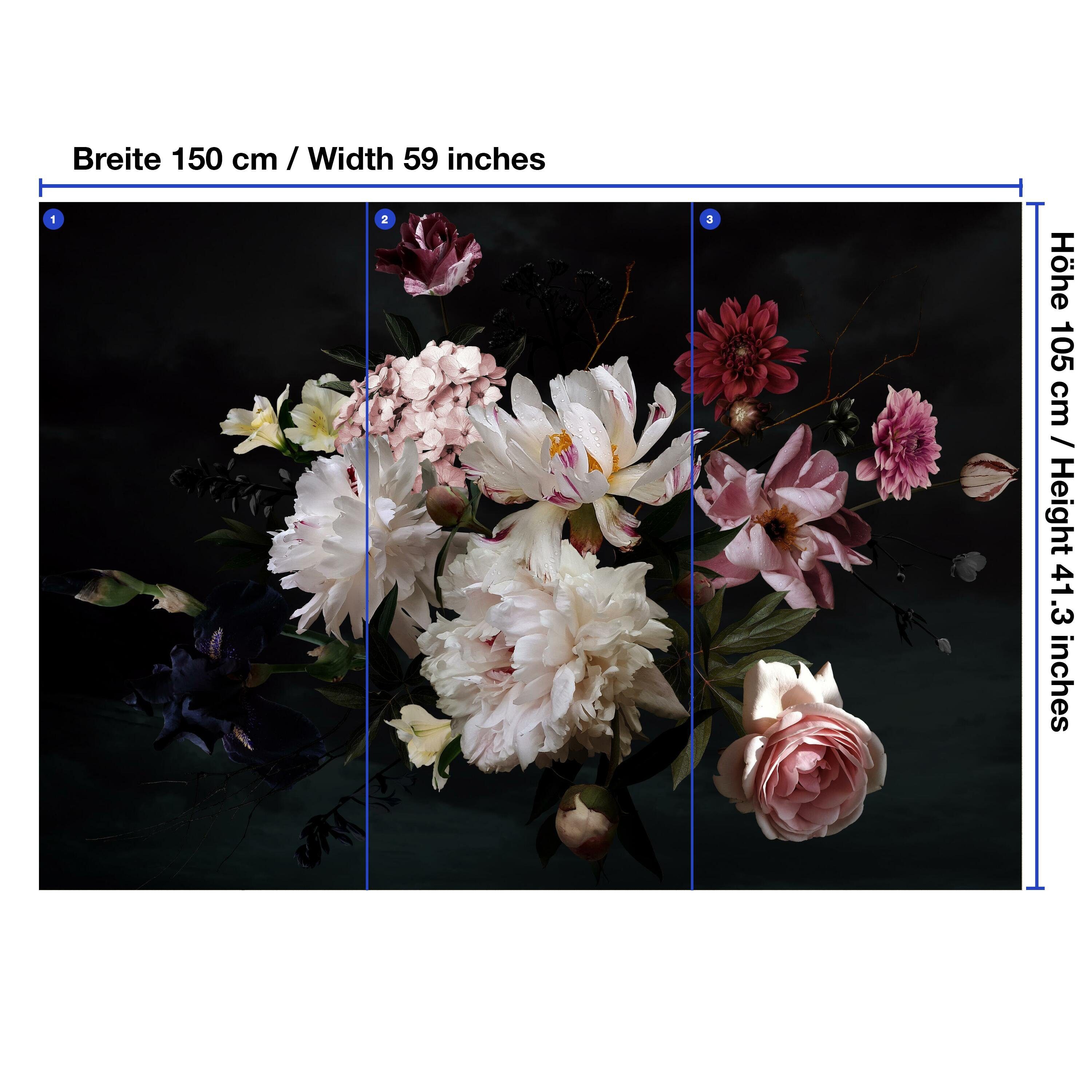 glatt, wandmotiv24 Motivtapete, Fototapete Vliestapete matt, Blüten Pflanzen, Rosa Wandtapete,