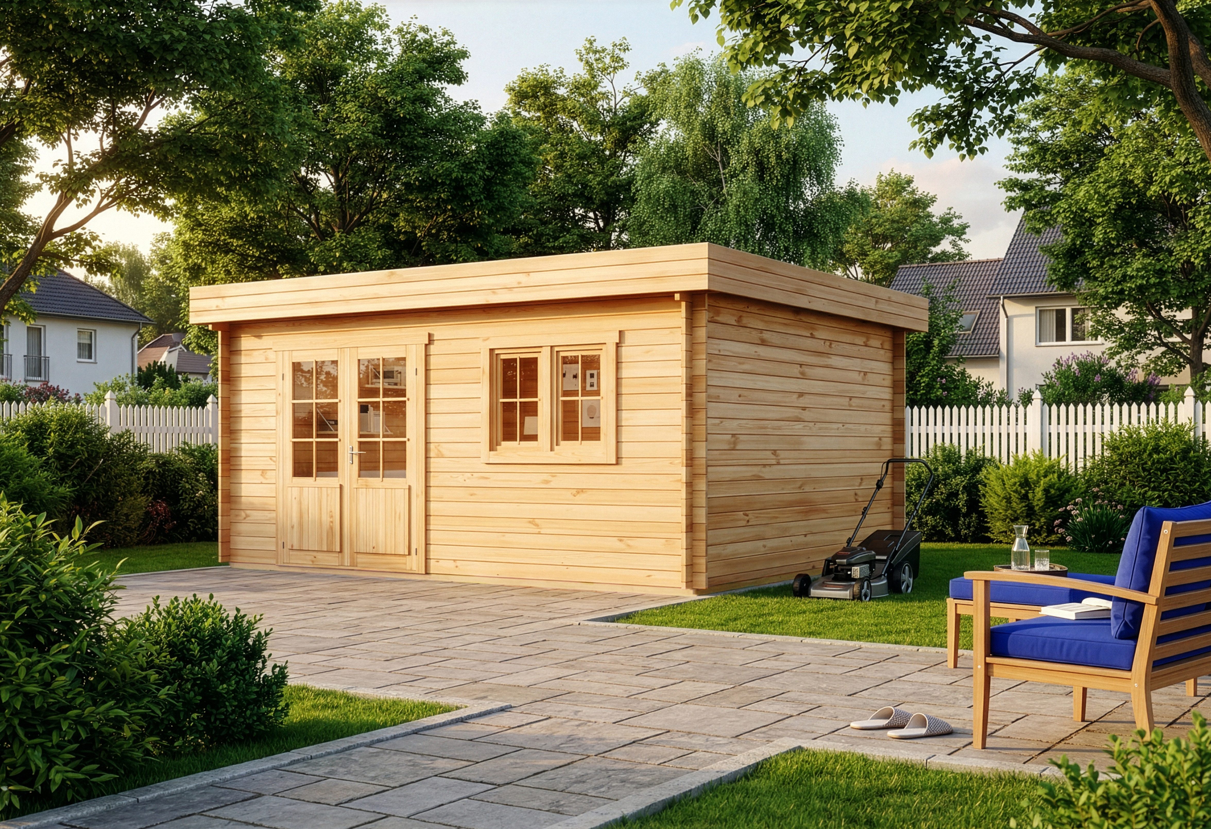 Alpholz Gartenhaus Holz Spree-28 B, BxT: 520x420 cm, in Naturbelassen mit 28mm Wandstärke