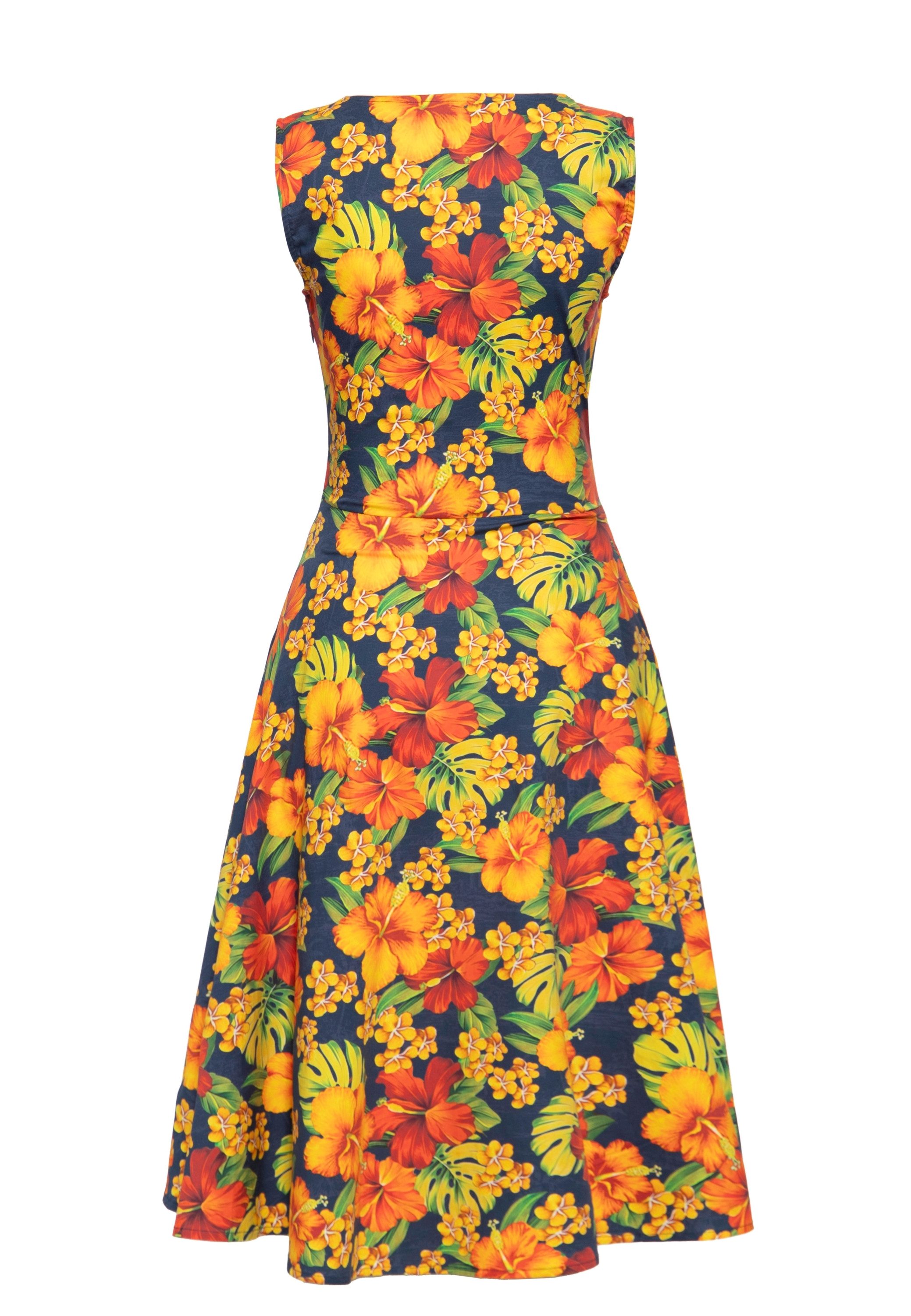 QueenKerosin Sommerkleid Hibiskus (1-tlg) mit tropischem Allover-Print günstig online kaufen