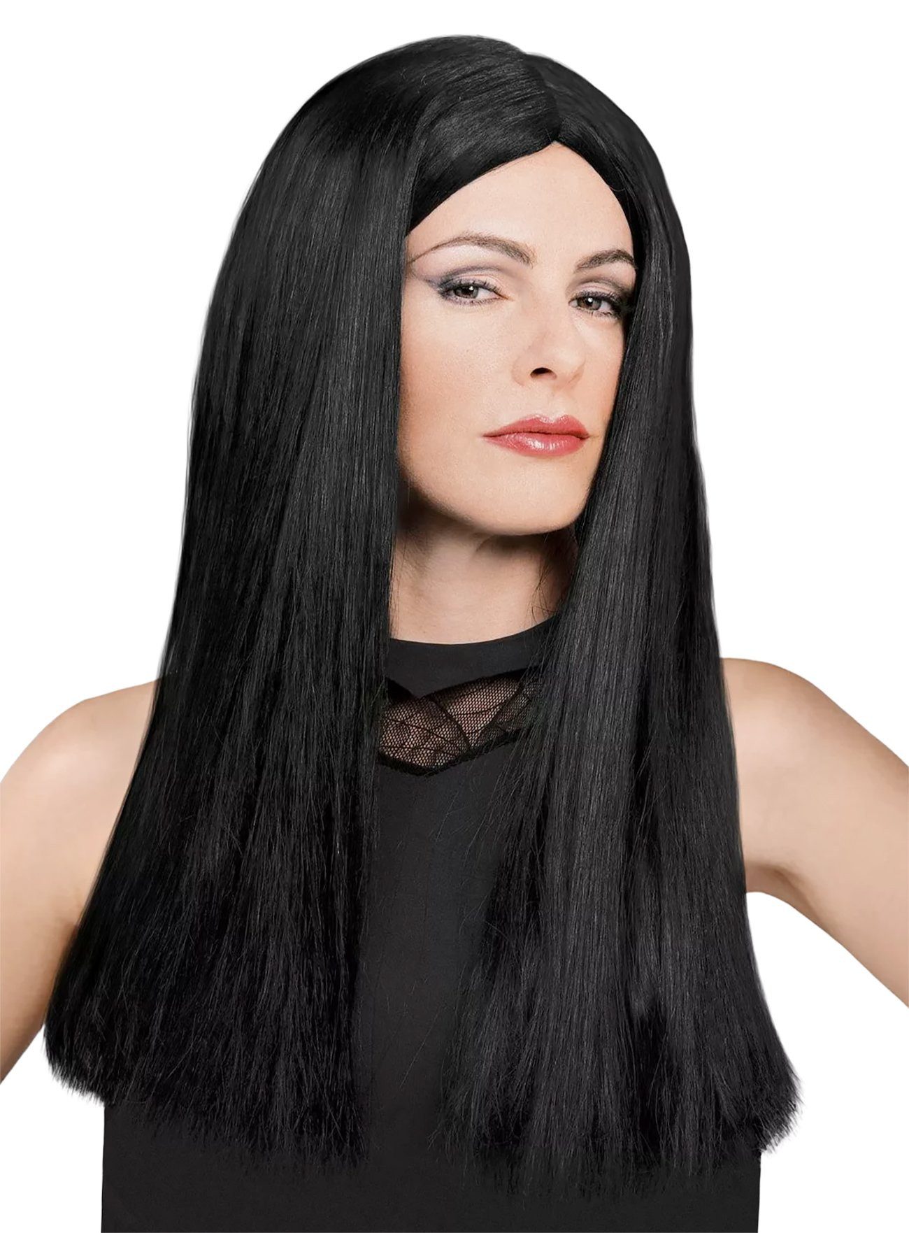 Rubie´s Kostüm-Perücke Morticia Addams - Kostüm Perücke für Fasching, Original lizenziertes “The Addams Family“ Accessoire
