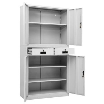 vidaXL Aktenschrank Büroschrank Hellgrau 90x40x180 cm Stahl (1-St)