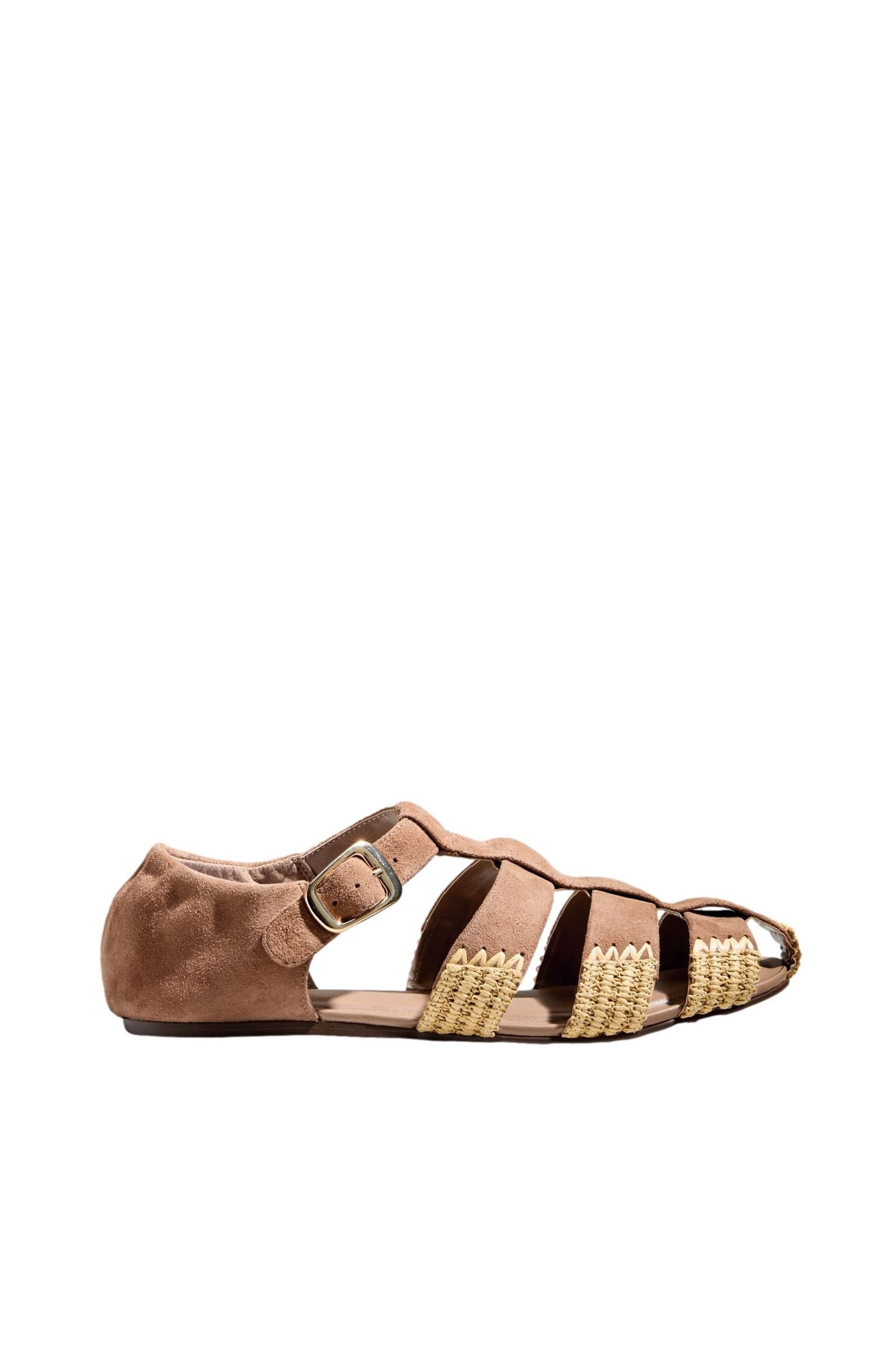 Next N. Premium flache Fischerschuhe aus Leder Sandale (1-tlg)