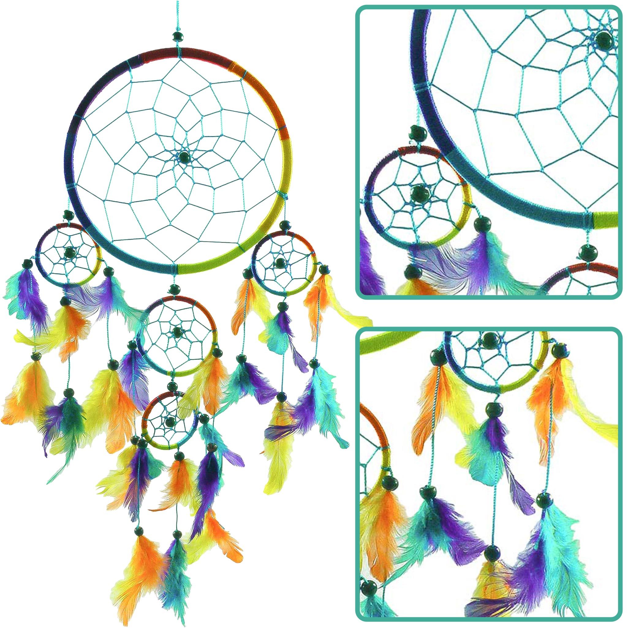 maDDma Dekohänger Dreamcatcher - Traumfänger KUNTERBUNT 16cm x 4cm, Traumfänger
