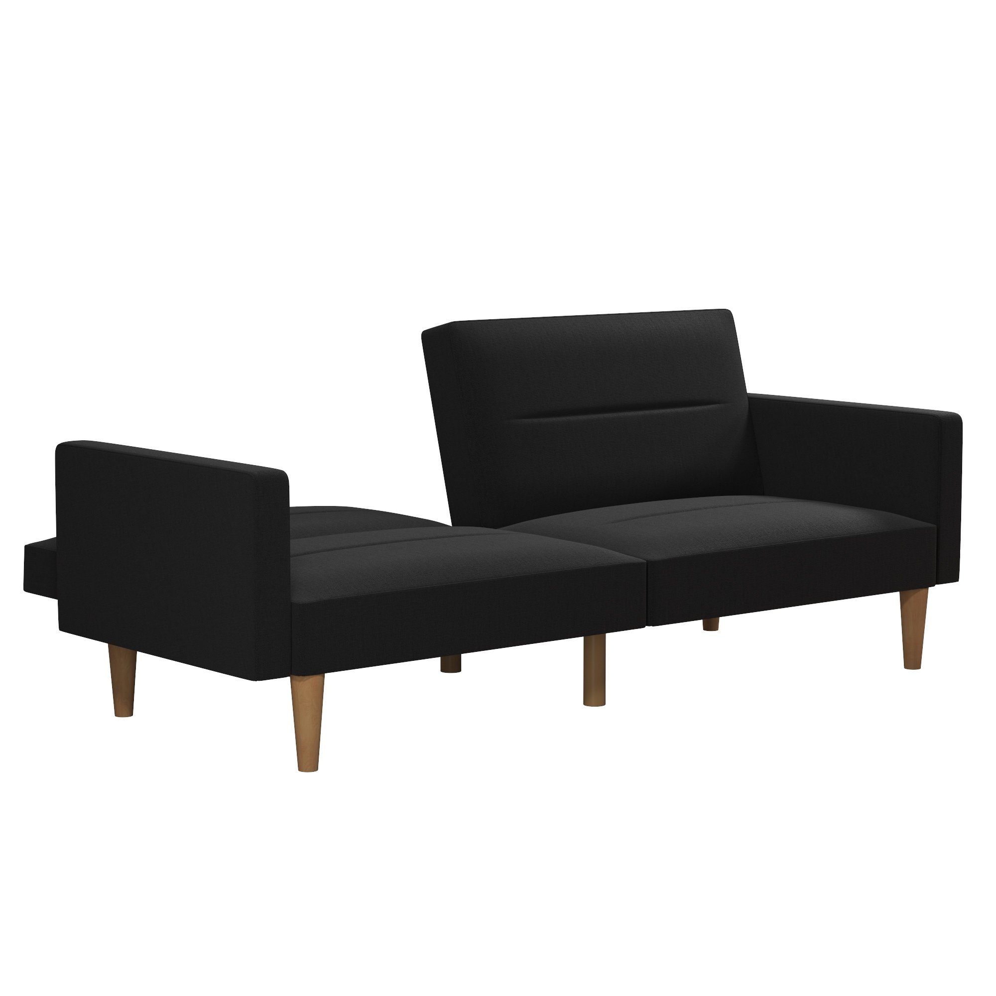 aus schwarz Leinenstoff, Sitzhöhe loft24 cm Bezug Mainstays, 40,5 Schlafsofa