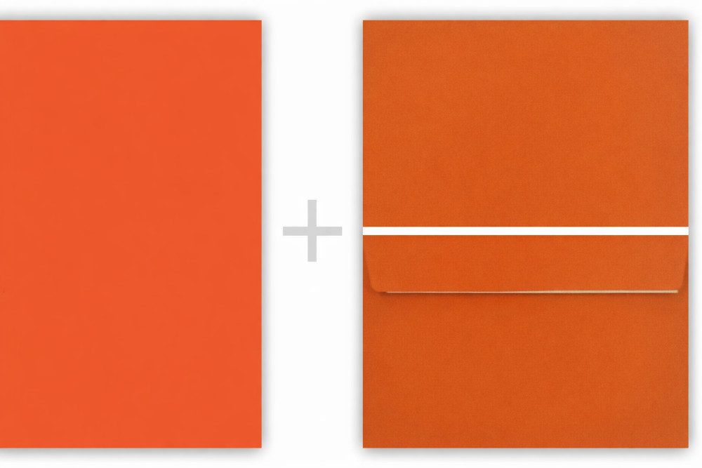 LYSCO Briefpapier Set Briefbogen Farbe Orange-rot + passende Umschläge DIN lang/DIN C6, Kopierpapier Basteln Flyer Einladungskarte Grußkarte Speisekarte Brief