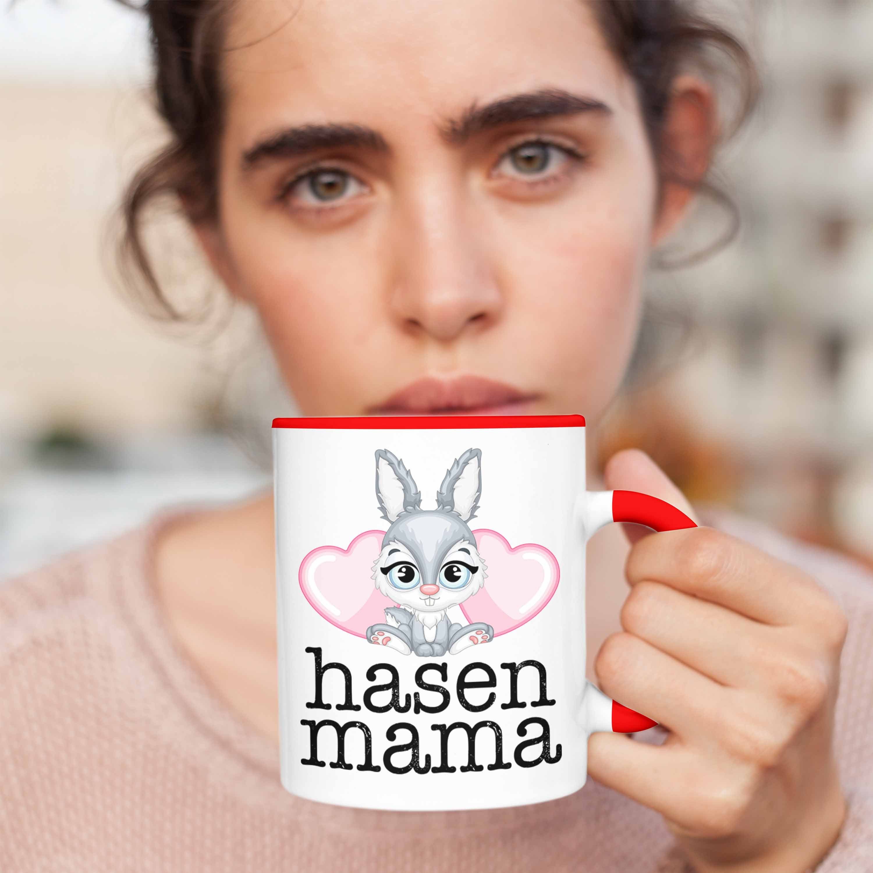 Hasen Hasen Kaninchen Kinder Tasse Trendation Rot Hasen-Besitzer Tasse Mama Geschenk