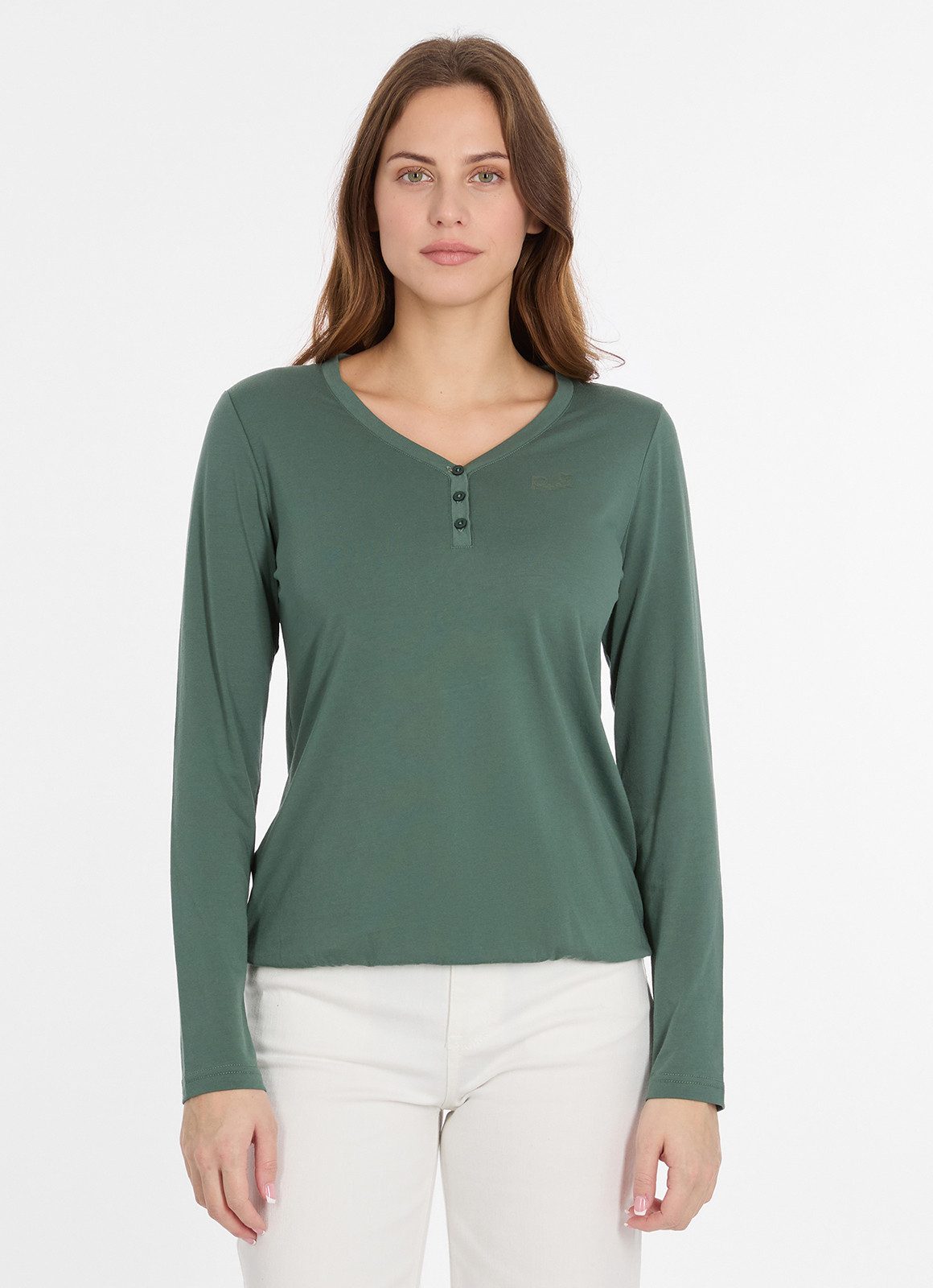 Ragwear Langarmshirt PINKKI mit kurzer Knopfleiste günstig online kaufen