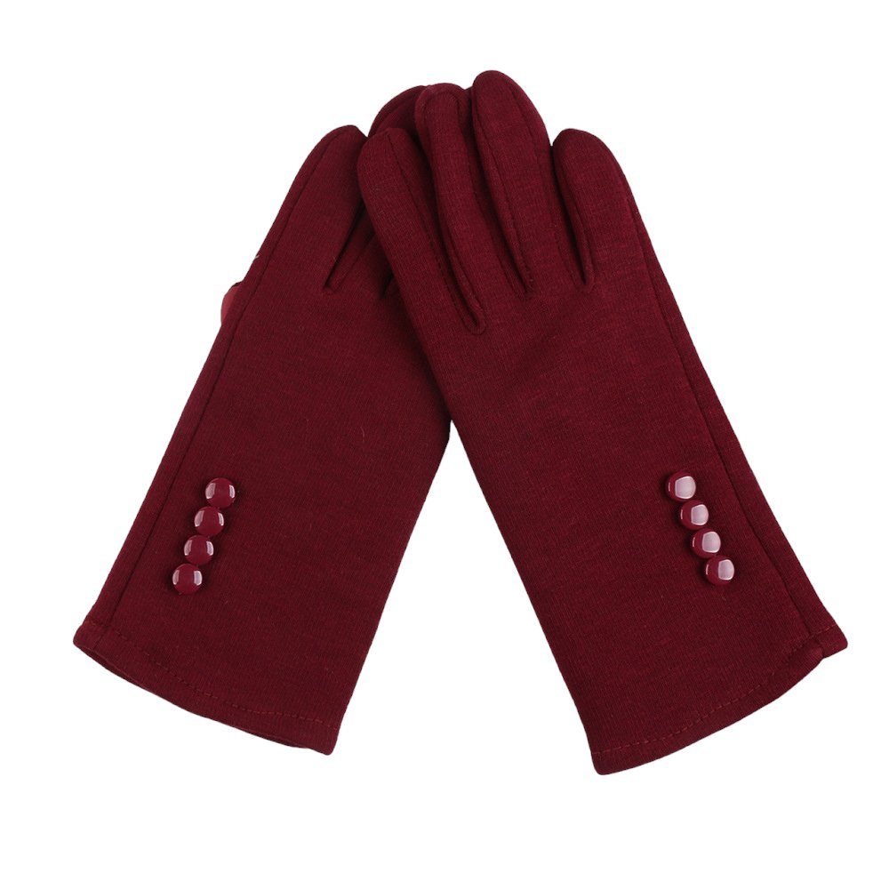 Fleece Winterhandschuhe rot täglichen, HOME Winddicht Autofahren Outdoor, für LAPA Handschuh Fleecehandschuhe Vintage (Paar) Damen Handschuhe Warm Touchscreen Fahrradhandschuhe
