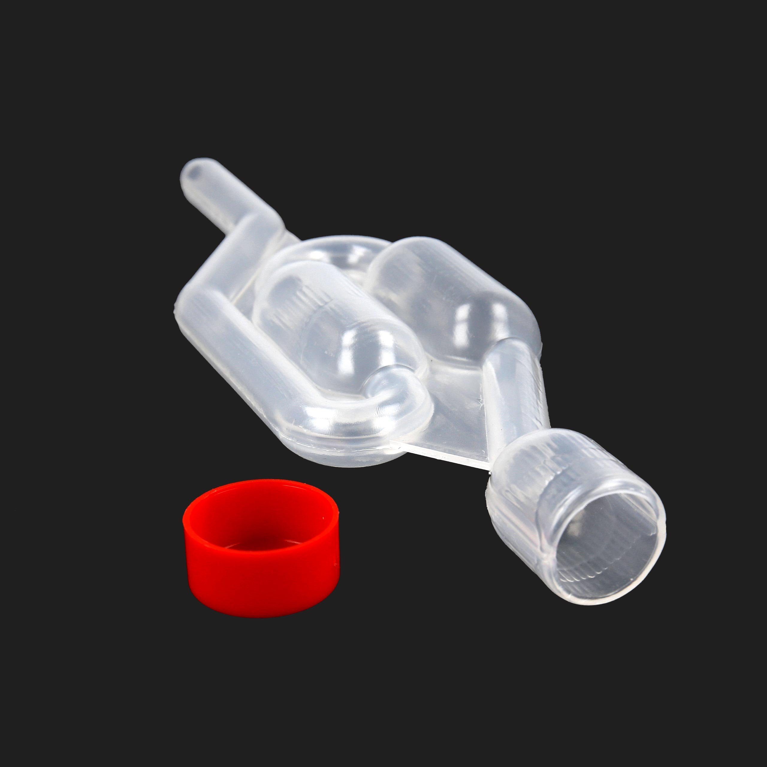 (2-tlg), Einmachglas Gärrohr, Lantelme transparent Gärröhrchen mit Deckel Rot