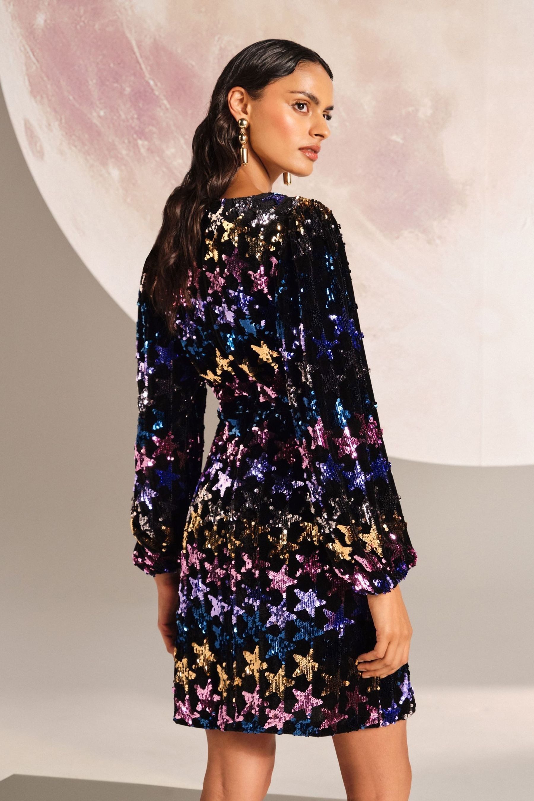 Love & Roses Minikleid Love & Roses Samt-Minikleid mit Pailletten (1-tlg) günstig online kaufen