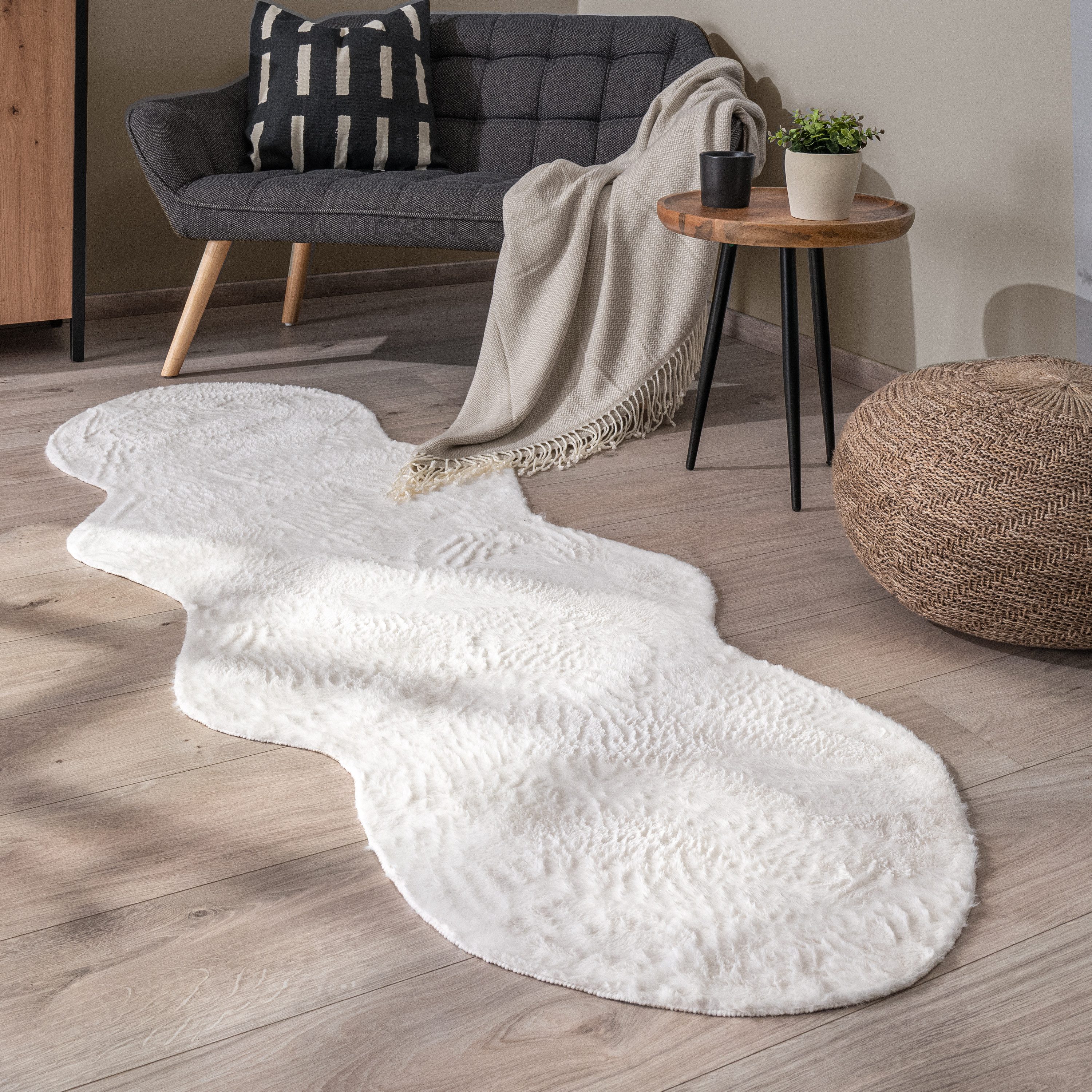 Paco Home Fellteppich Pelt 640, fellförmig, günstig online kaufen