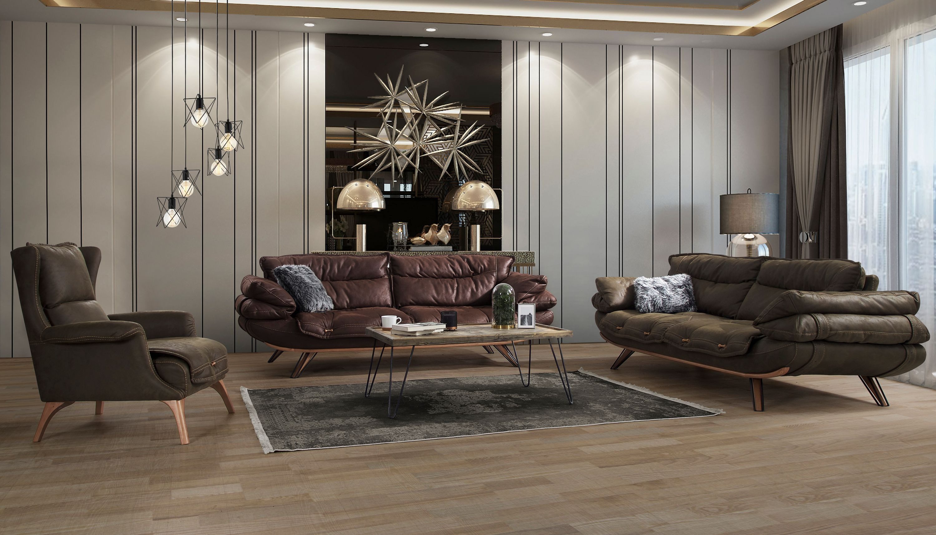 Nobelaa Sofa Sitzgruppe/Sofa Set - Wohnzimmergarnitur "Meadowlark" 3+3+1