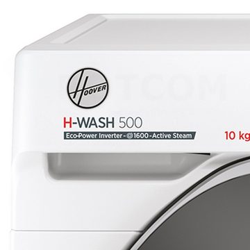 Hoover Waschmaschine H-WASH500 Design HWQ 610AMBS/1-S, 10 kg, 1600 U/min, All in One Programm, Inverter Motor