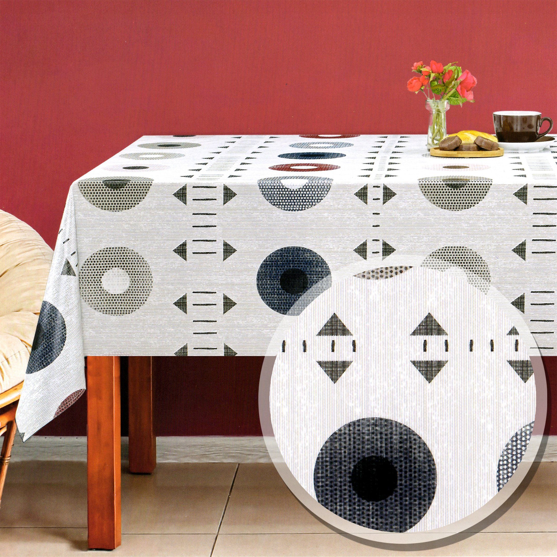 Melody Gartentischdecke Wachstuchtischdecke Wachstuch leinen kreise günstig online kaufen