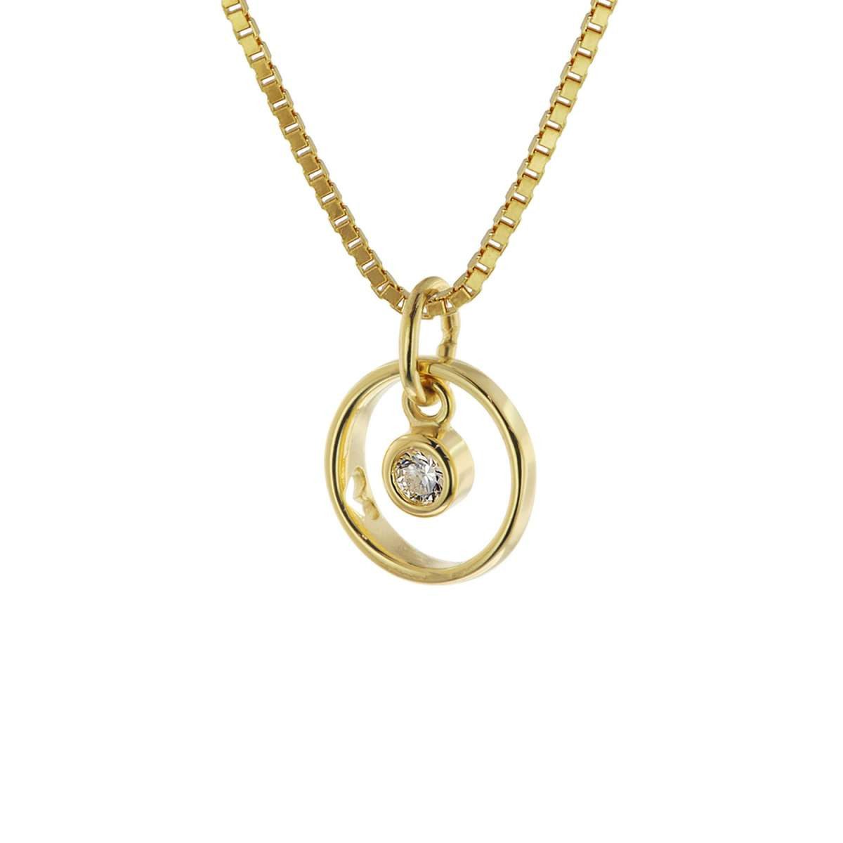 trendor Kette mit Anhänger 51098, Kinder Taufring Gold 333 mit Vergoldeter Silberkette