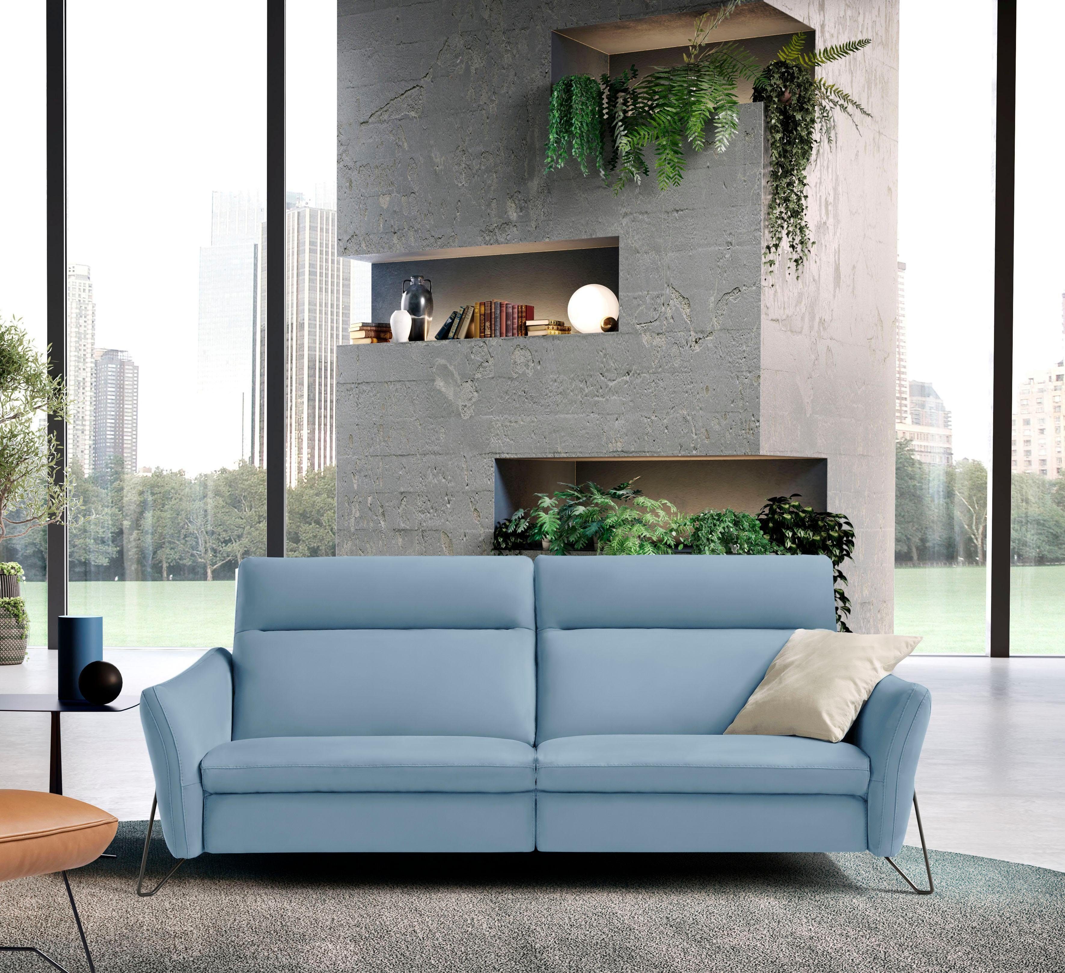 Egoitaliano 2-Sitzer Gaia, modern, elegant und super komfortabel mit hoher Rückenlehne, erstklassiger Sitzkomfort, Inkl. 2 Relaxfunktionen, mit Designfuß