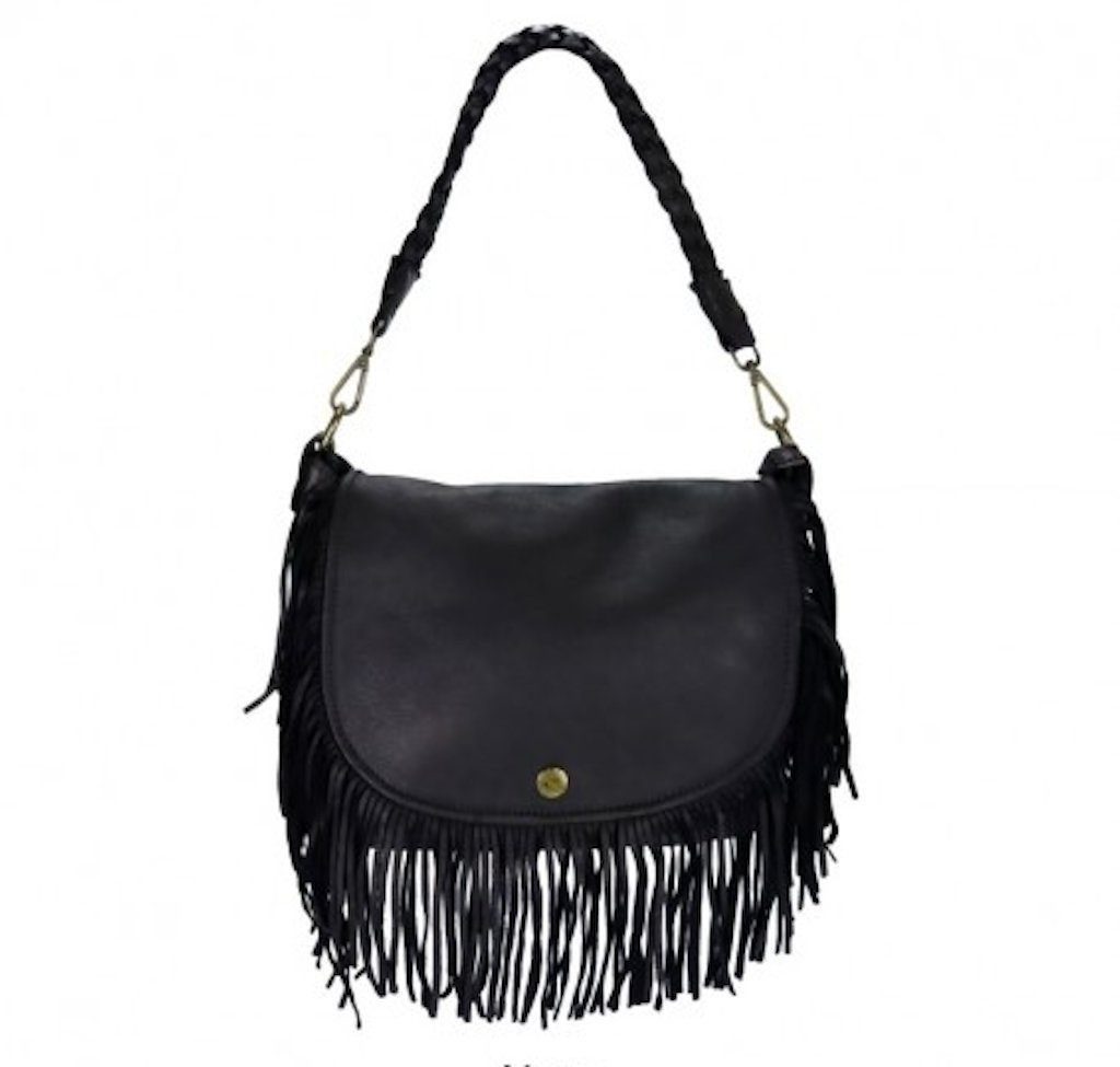 BZNA Schultertasche Umhängetasche Bari Designer Handtasche Ledertasche Schultertasche, Fransen