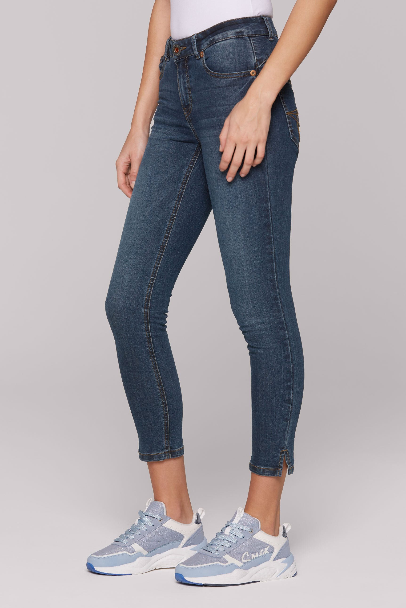 SOCCX Slim-fit-Jeans mit verkürztem Bein