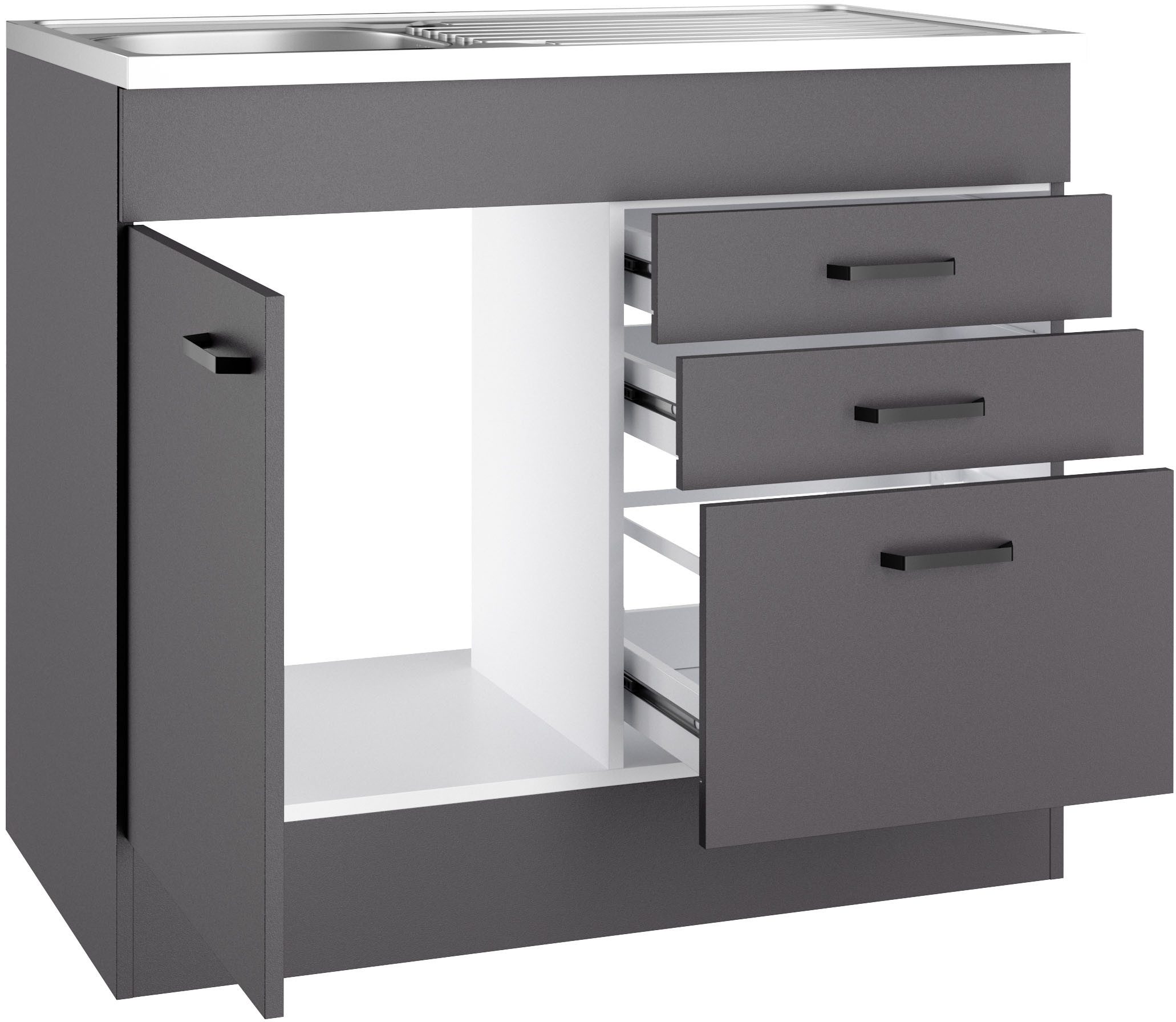 OPTIFIT Spülenschrank OPTImulti Breite 100 cm, Tiefe 60 cm, mit Spülenauflage